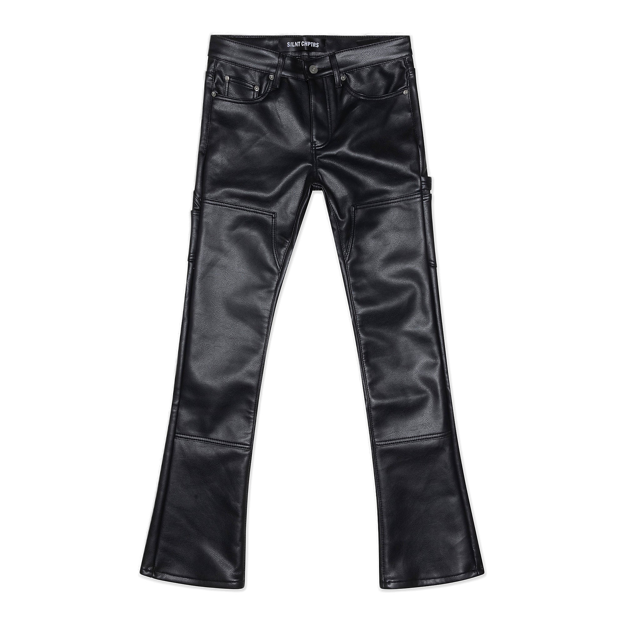 Silnt Chptrs Cuero Jeans - Stacked Black Leather