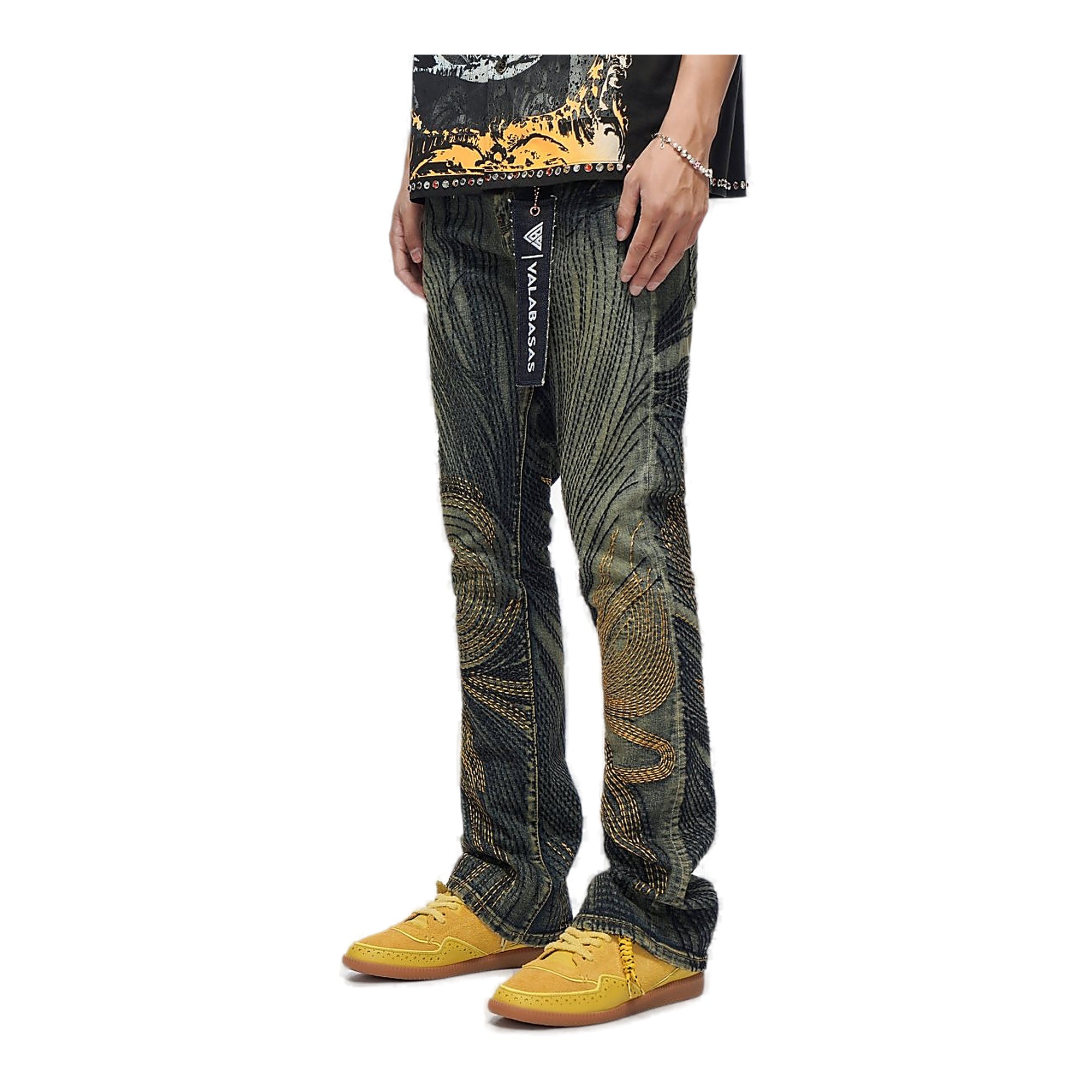 Valabasas Graphic Jeans - Stacked Dark Vintage Wash
