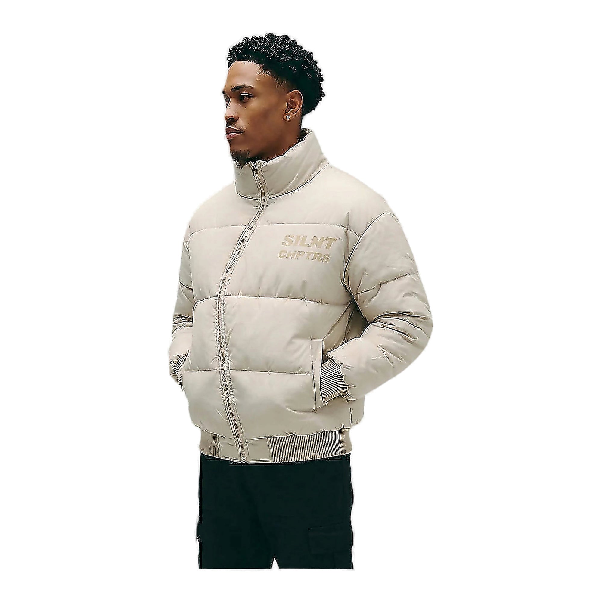 Silnt Chptrs Irregular Asymmetrical Puffer Jacket - Oversized Cream