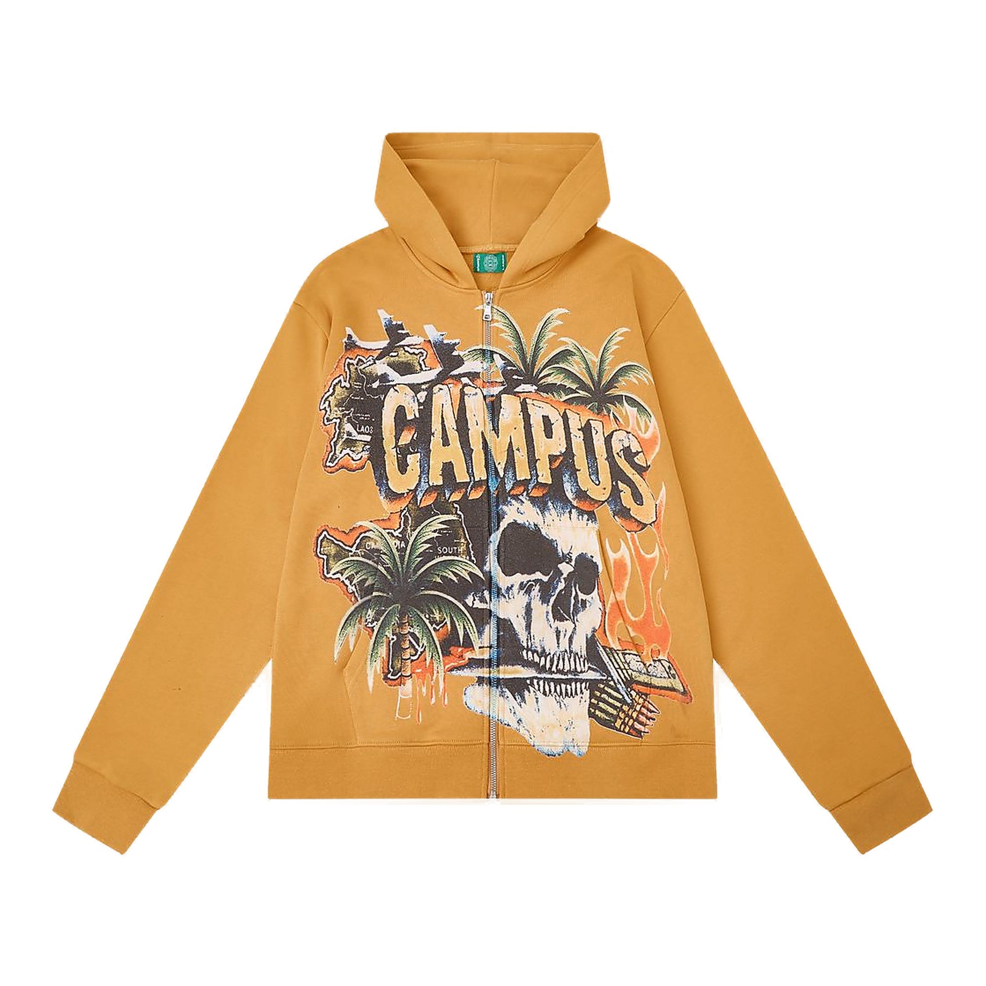 Campus Peacekeeper Zip Up Hoodie - Mustard