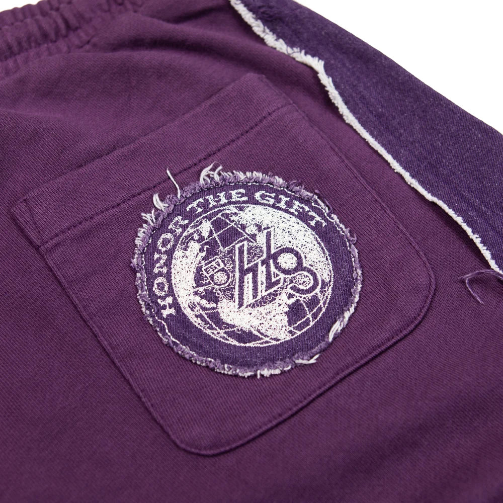 Denim Panel Flare Sweatpant