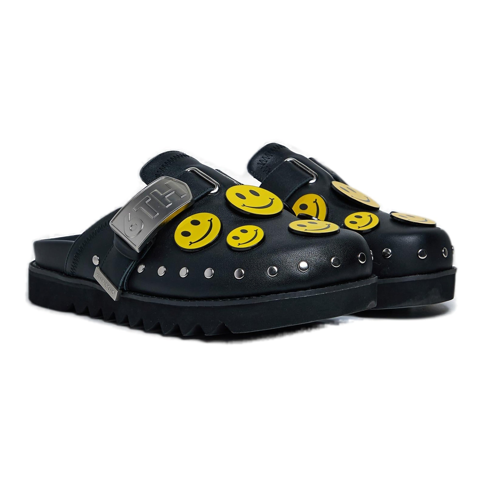 6Th Nbrhd Skip Leather Mule Women's Slides - Black