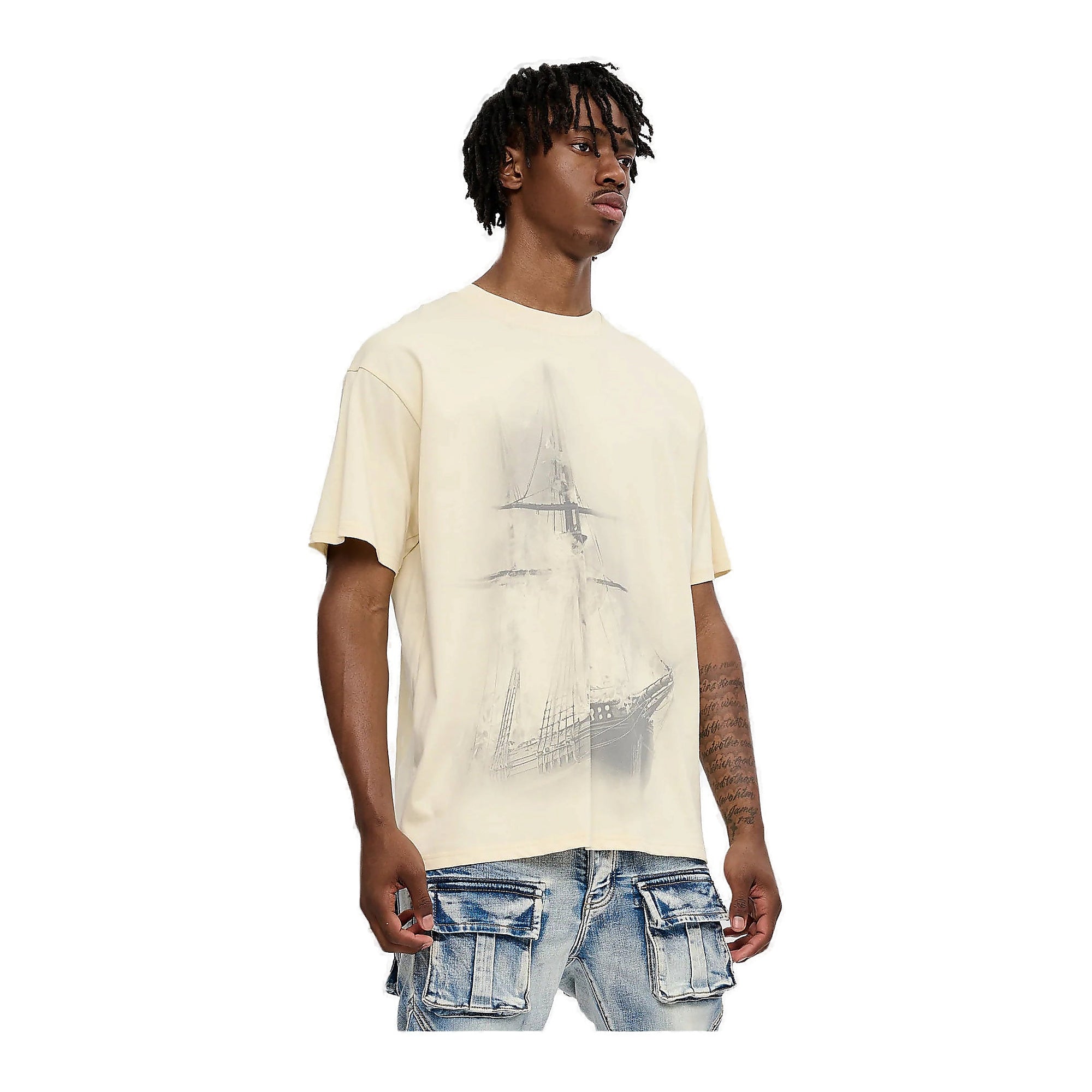 Silnt Chptrs Tariq Ship Tee - Graphic Cream