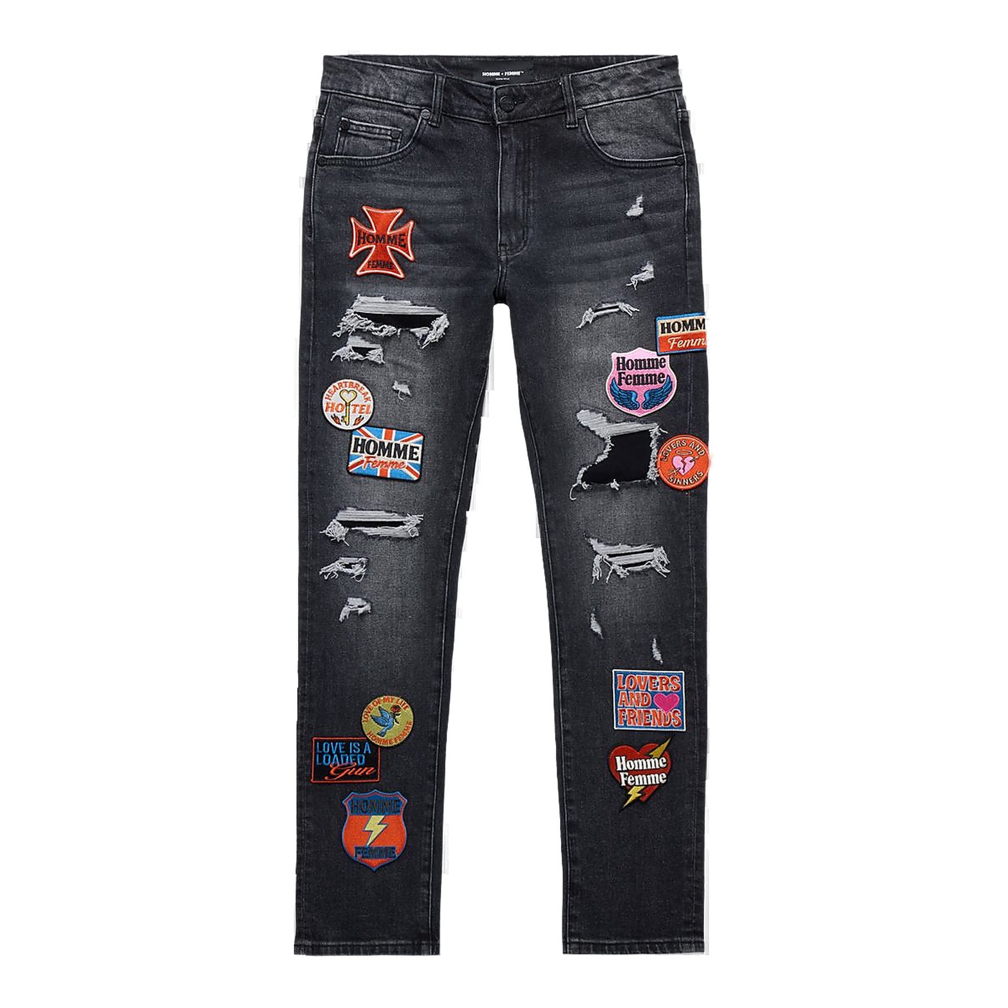 Homme+Femme Heartbreak Jeans - Patchwork