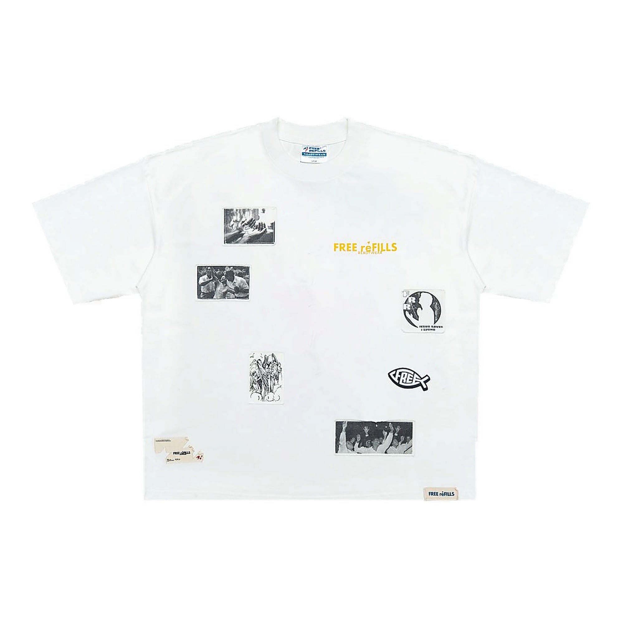 Free Refills Patchwork Tee Men's T-Shirt - White