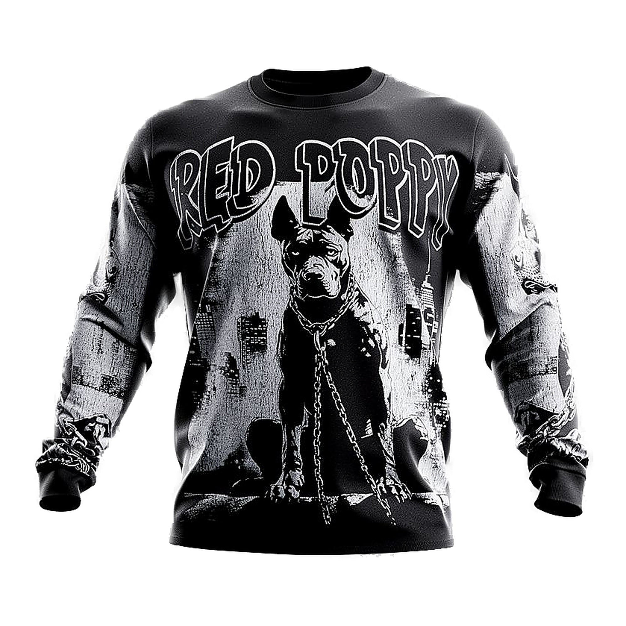 Red Poppy Rp-19 Men's Crew Neck Sweatshirt - Black