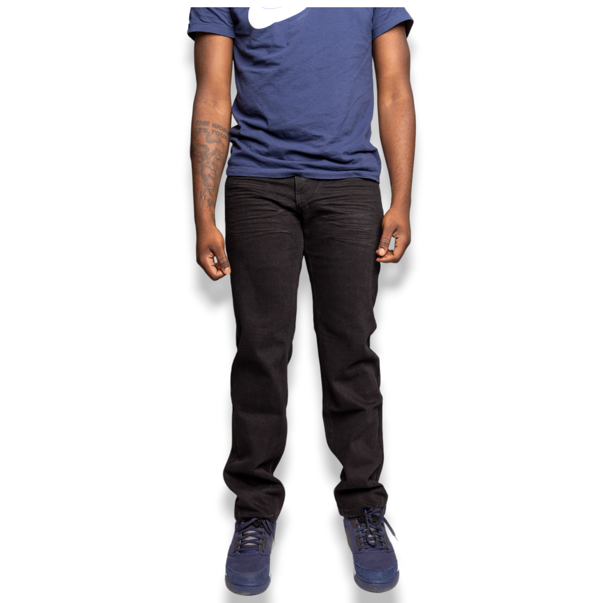 HAJJI DENIM - Men's Non-Stretch Denim - JET BLACK