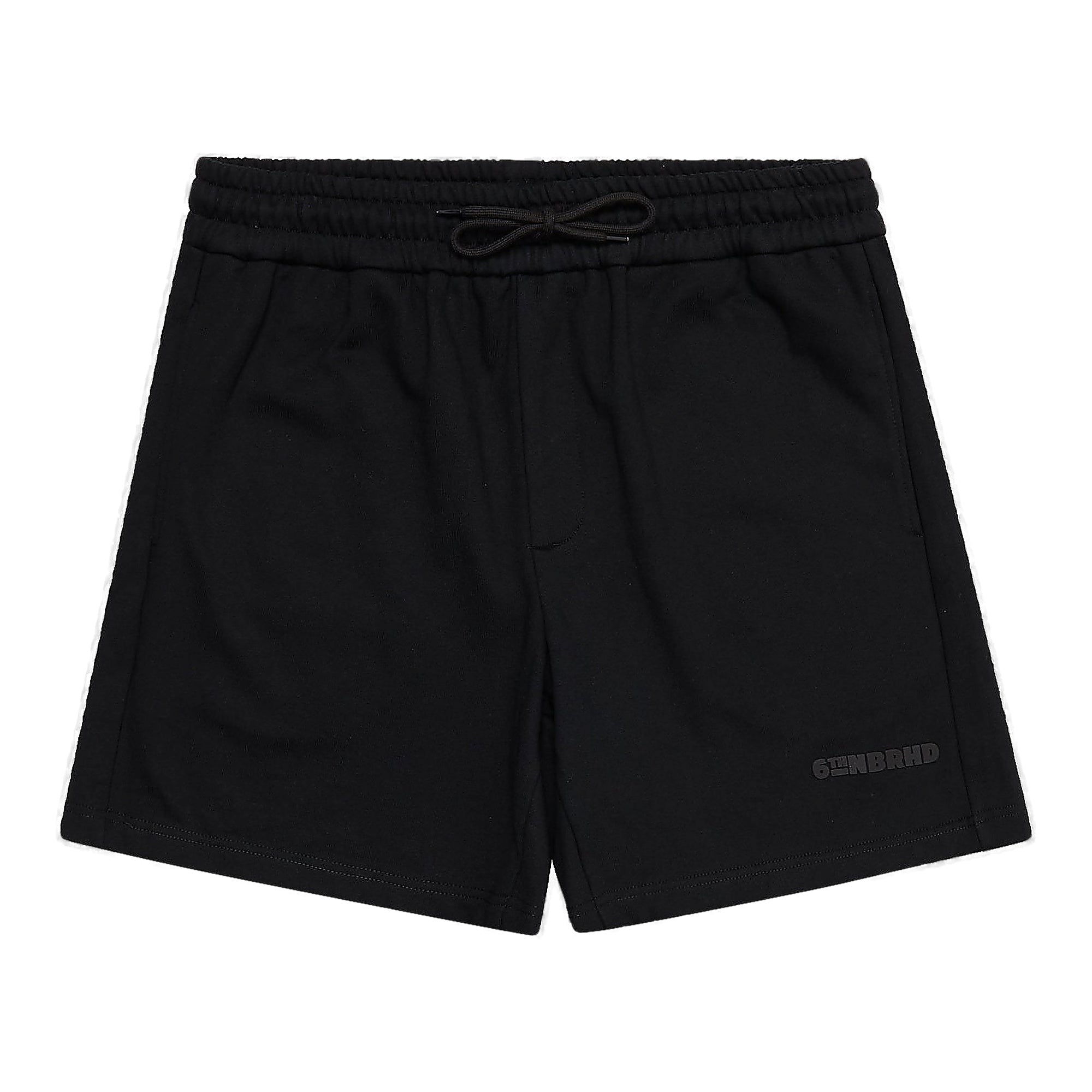 6th Nbrhd Logo Shorts - Elastic Waistband Black