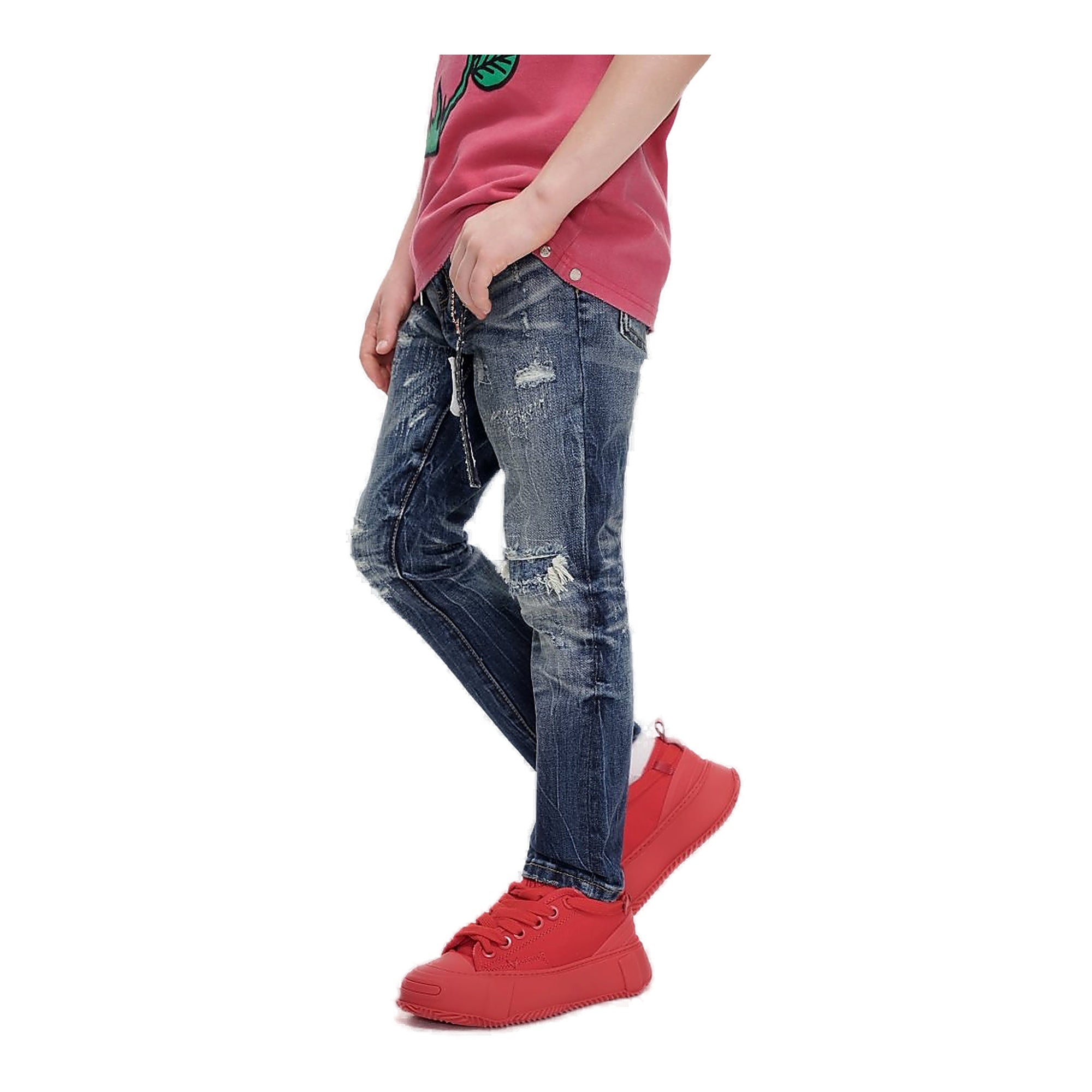 Valabasas Skinny Denim Jeans Youth - Distressed Wash