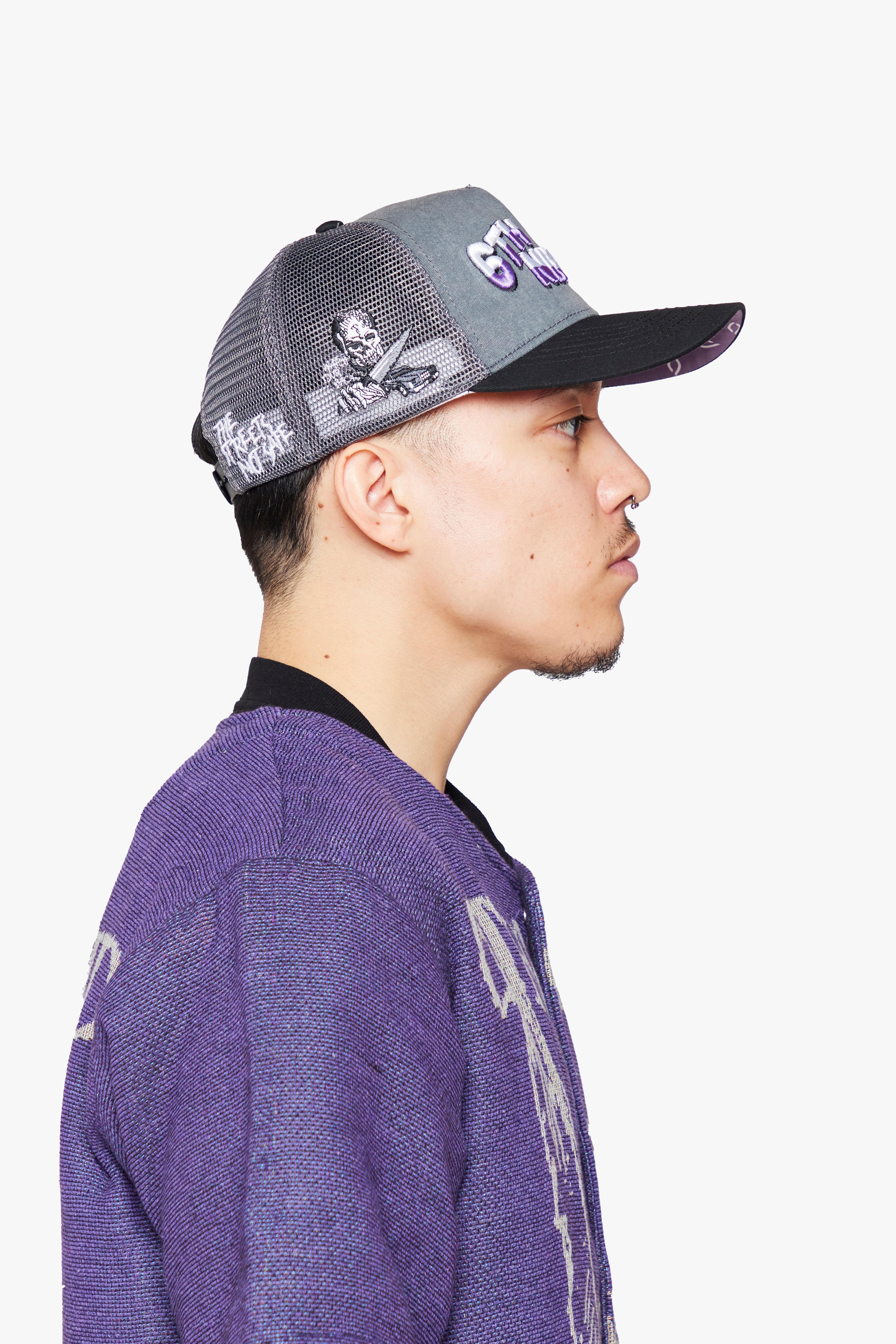 6Thneighborhood Skull Snapback Hat - Embroidered