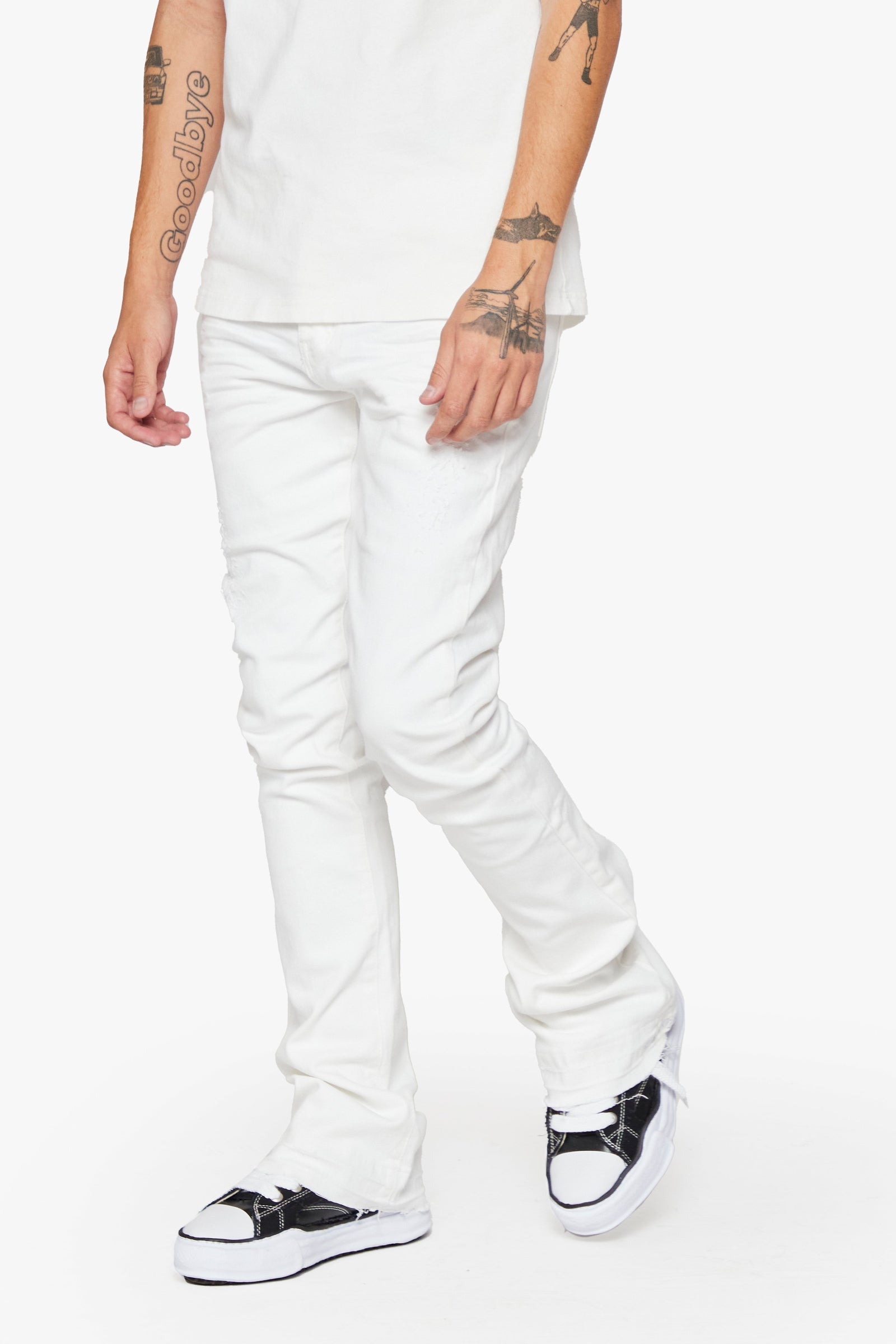 6Thneighborhood Logo Jeans - Stacked