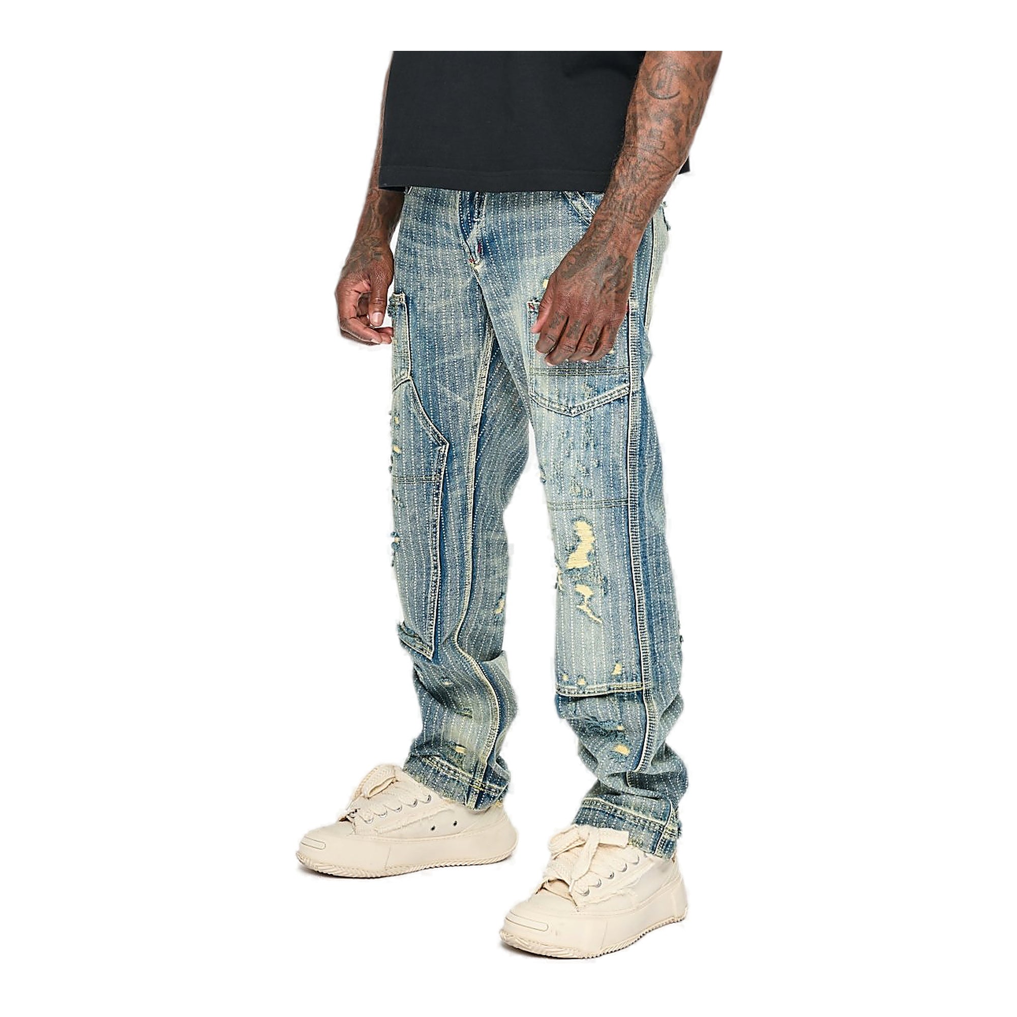 Valabasas Distressed Cargo Pants - Vintage Wash