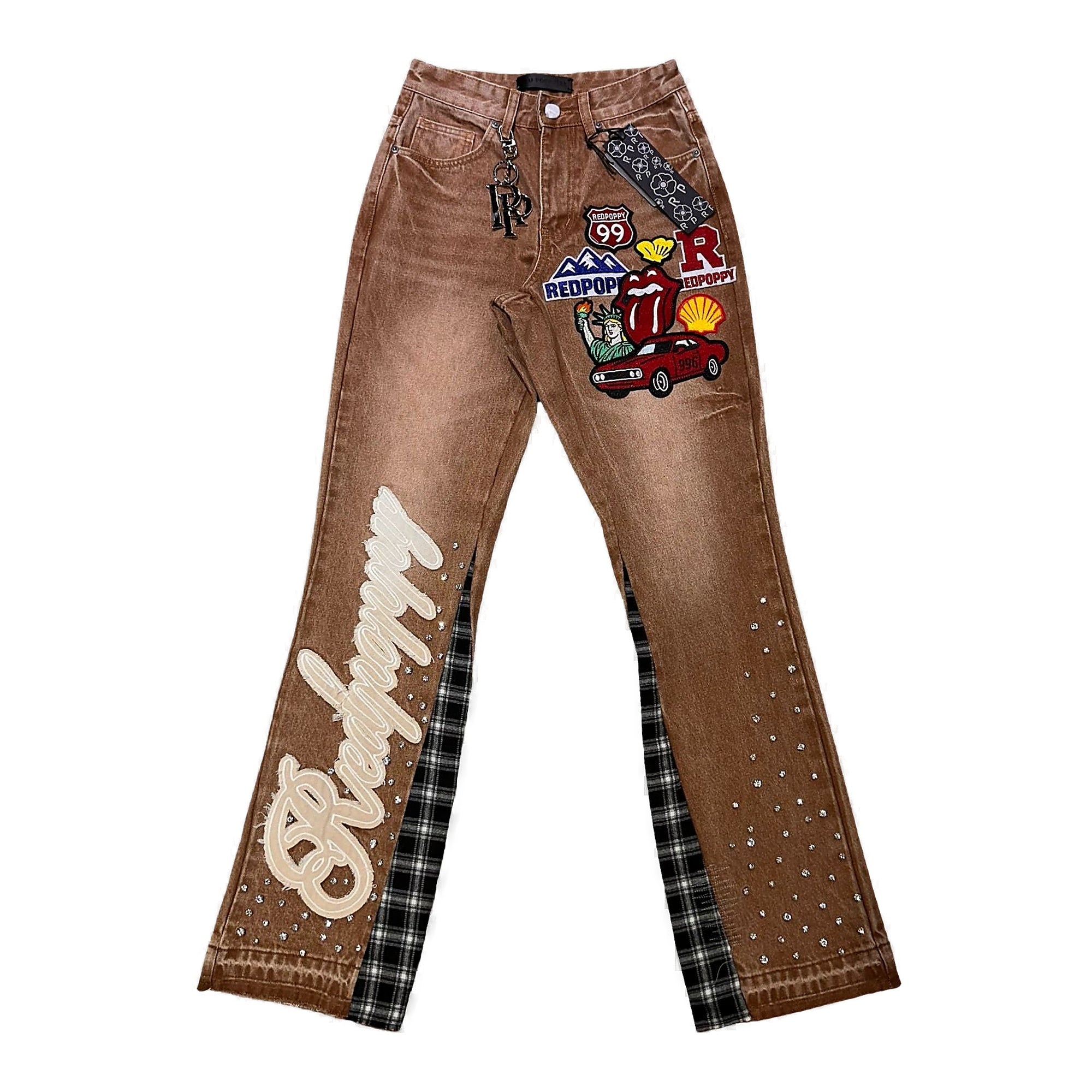 Red Poppy Jeans - Brown