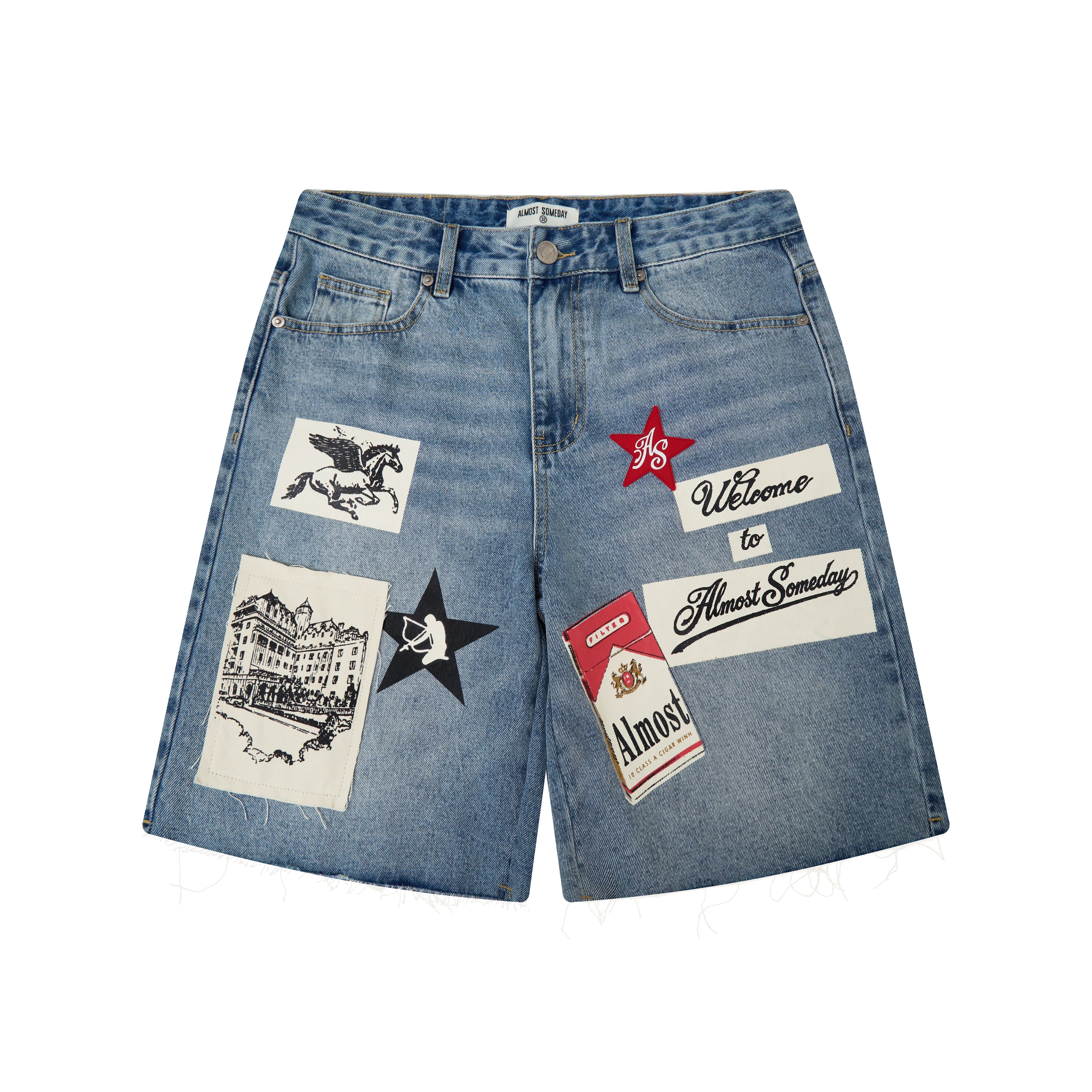 Almost Someday - Welcome Denim Jort - Blue Wash