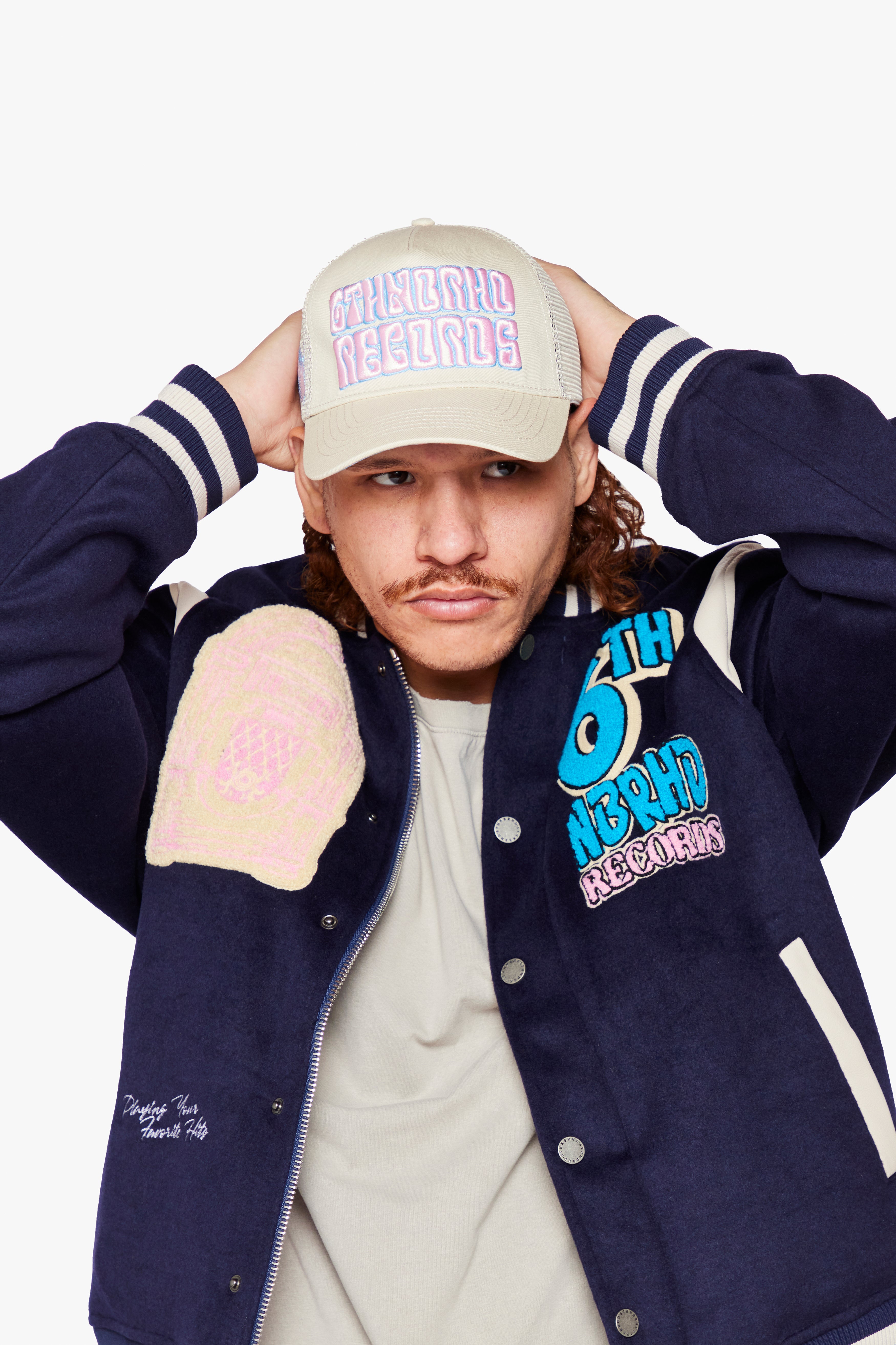 6Th Nbrhd Billboard Snapback Hat - Beige