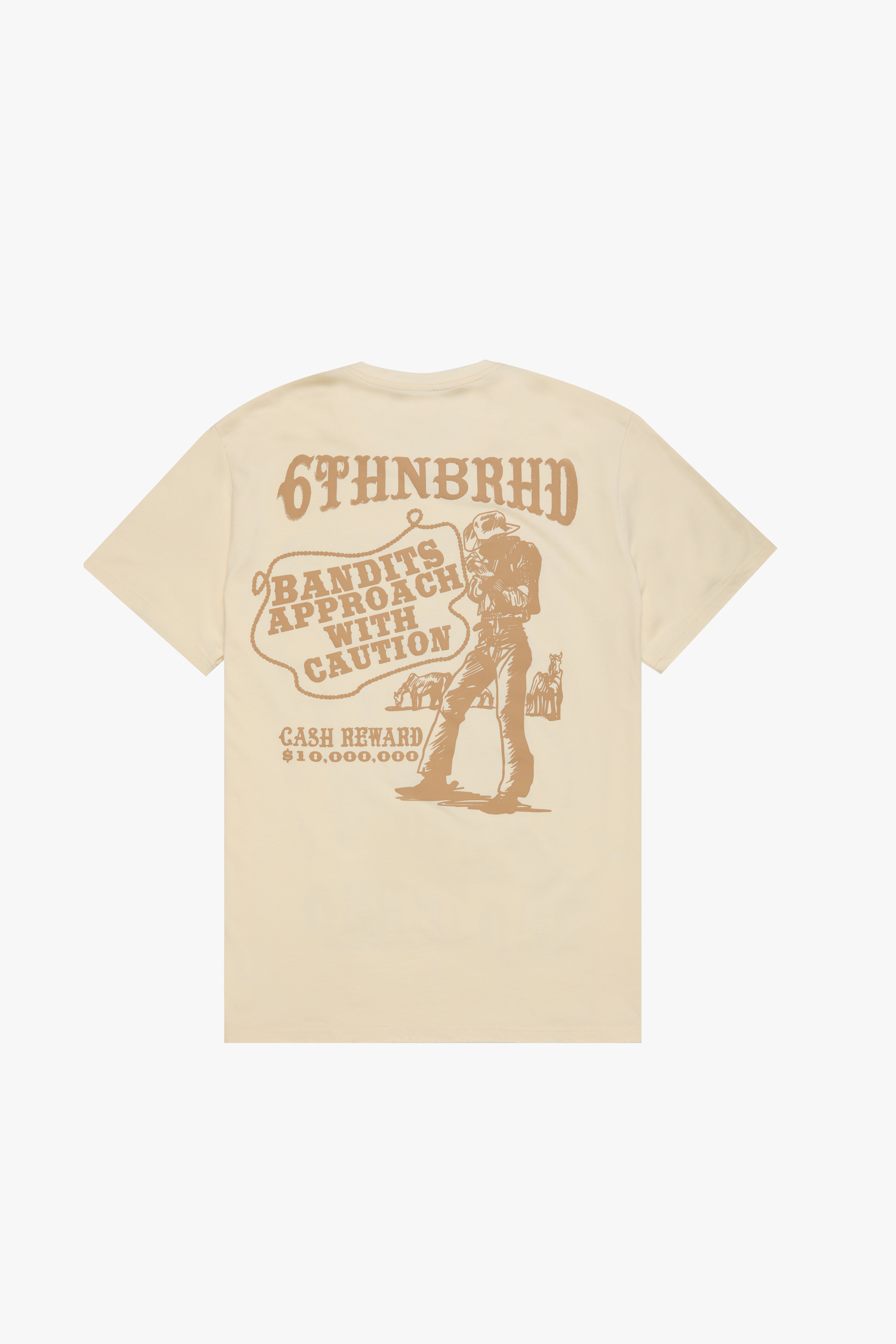 6Th Nbrhd Caution Men's T-Shirt - Beige