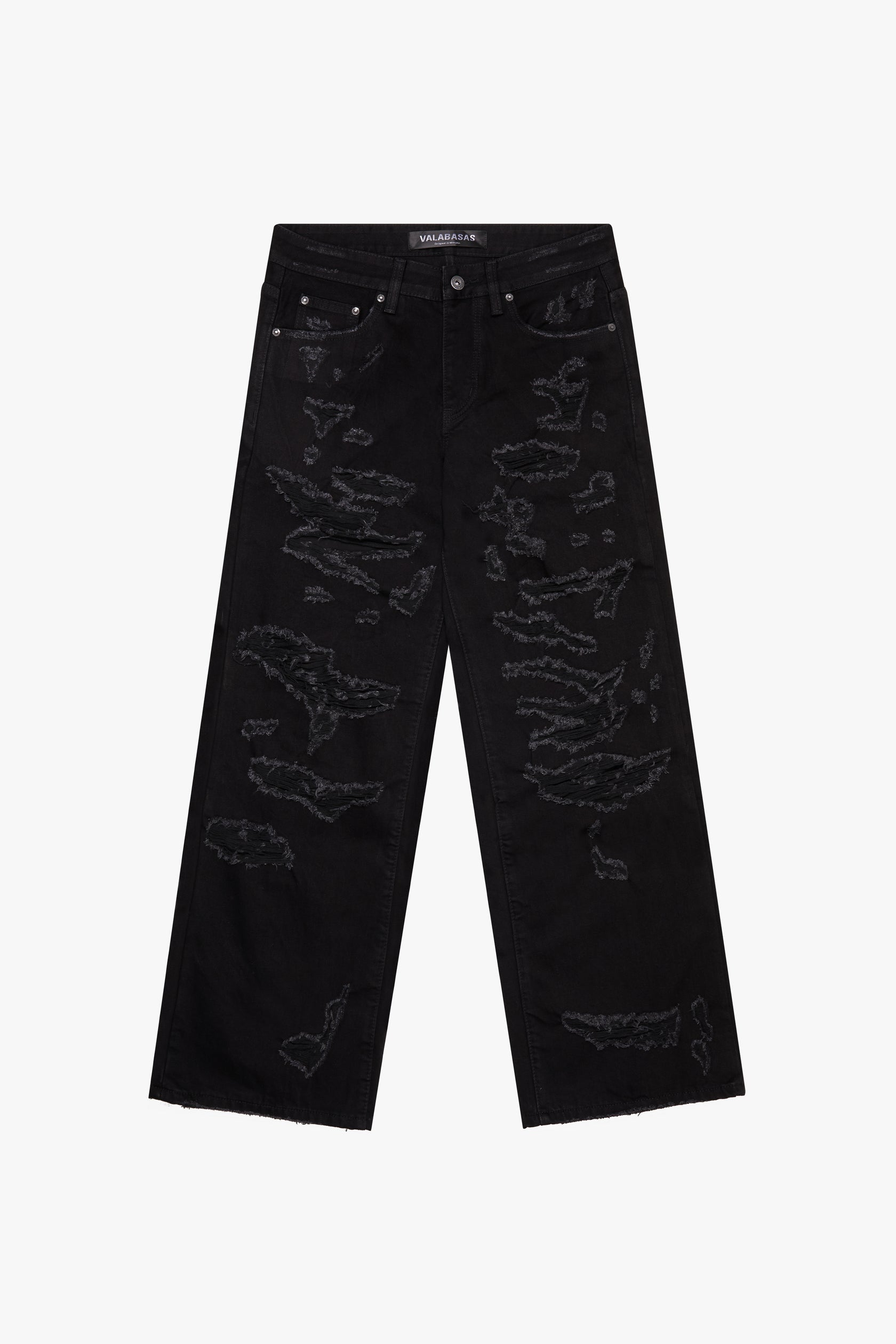 "SPLINTER" DENIM JET BLACK BAGGY JEAN