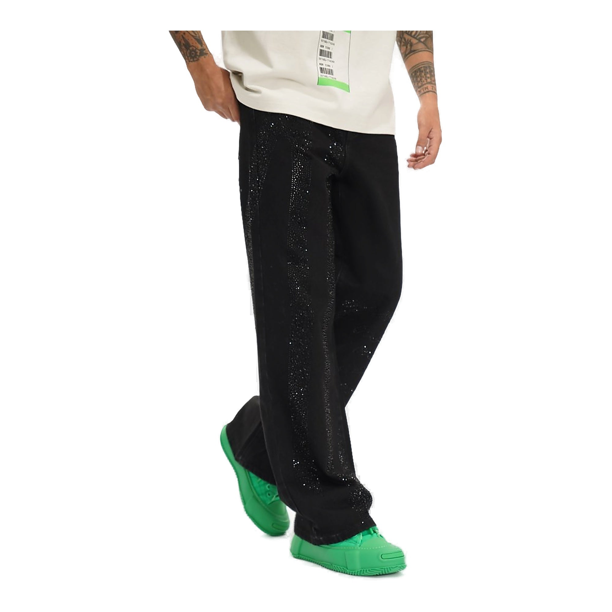 Valabasas Scripted Black Baggy Jeans - Black