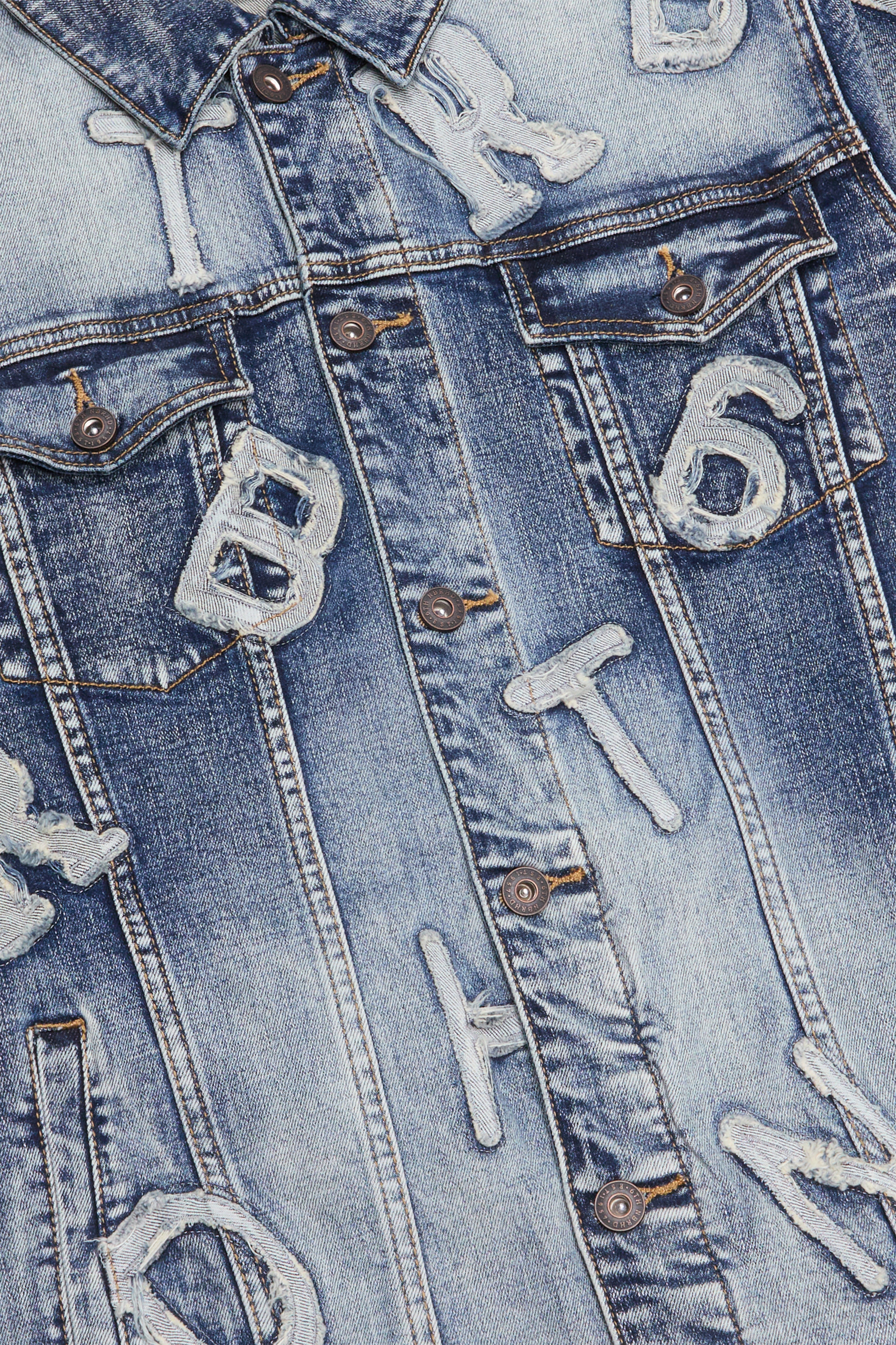 6Th Nbrhd Puzzle Men's Trucker Jacket - Light Wash
