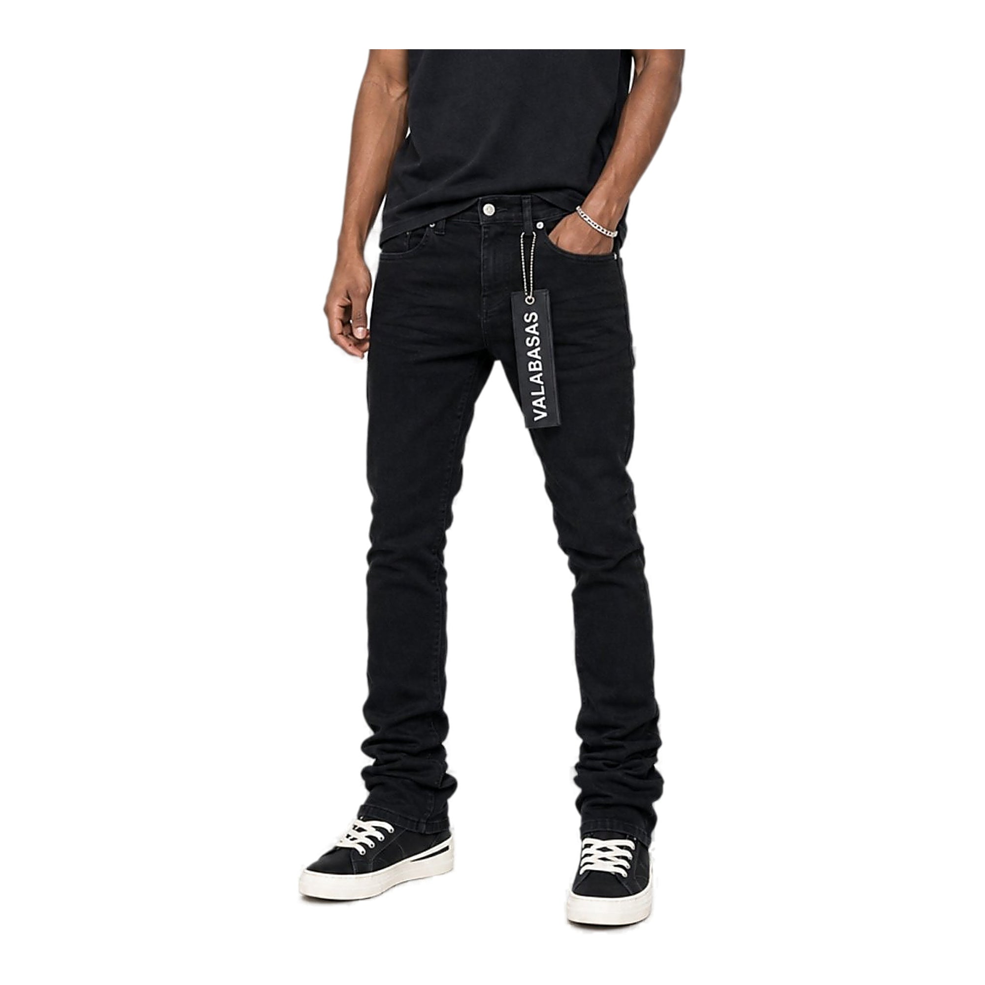 Valabasas Text Jeans - Graphic Black