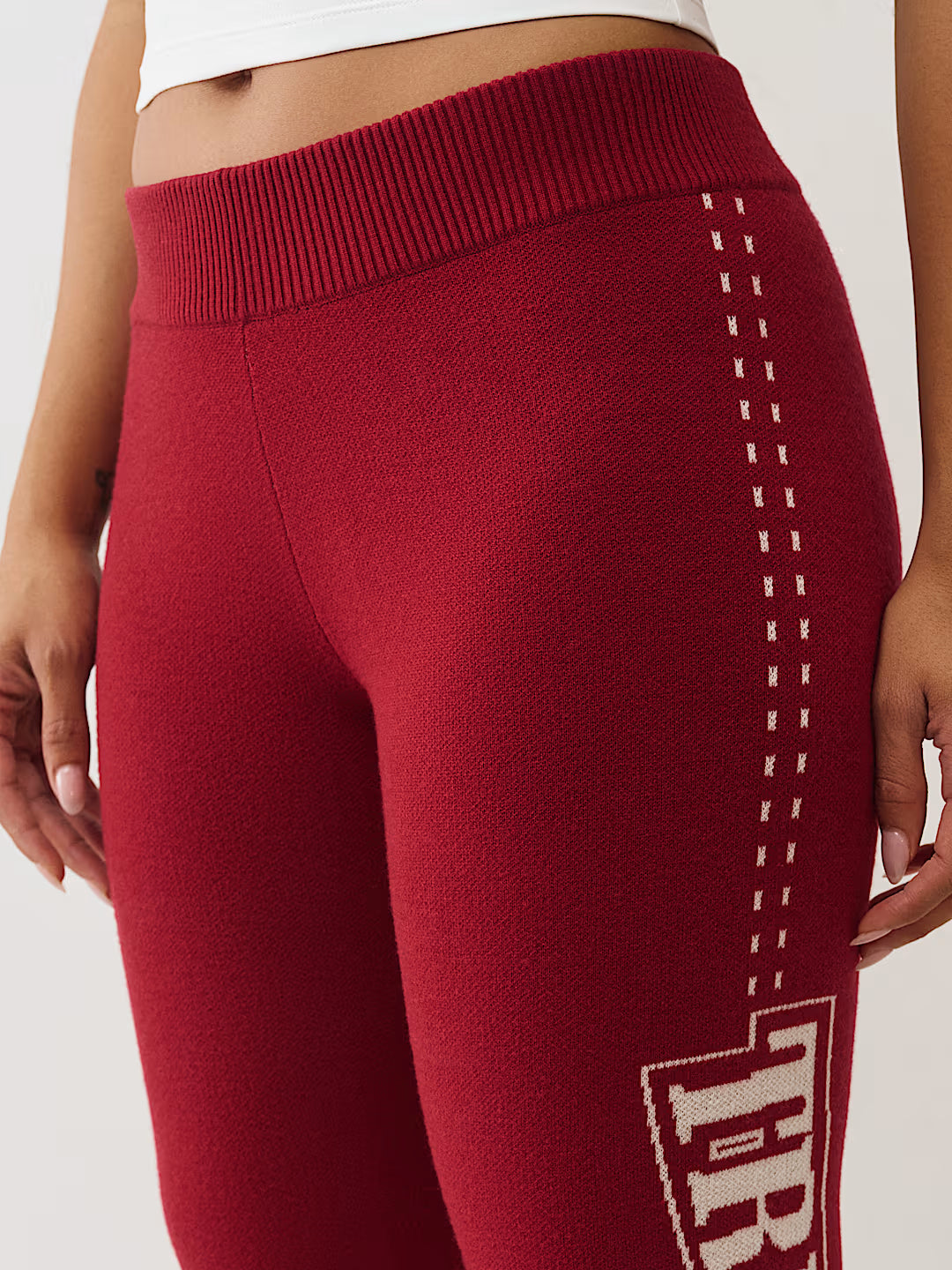 True Religion Jacquard Relaxed Sweatpants Women - Red