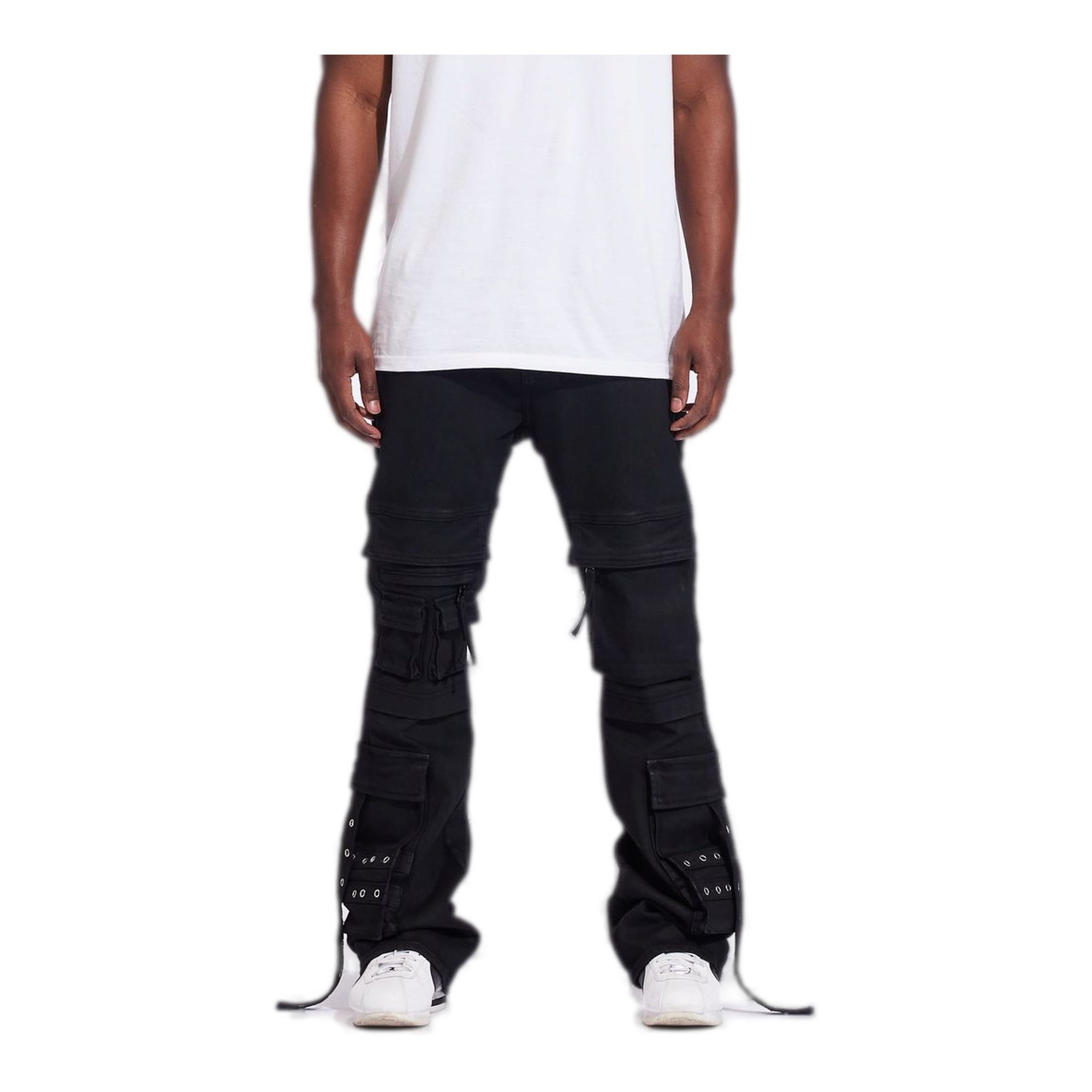 Crysp Flare Men's Cargo Pants - Black