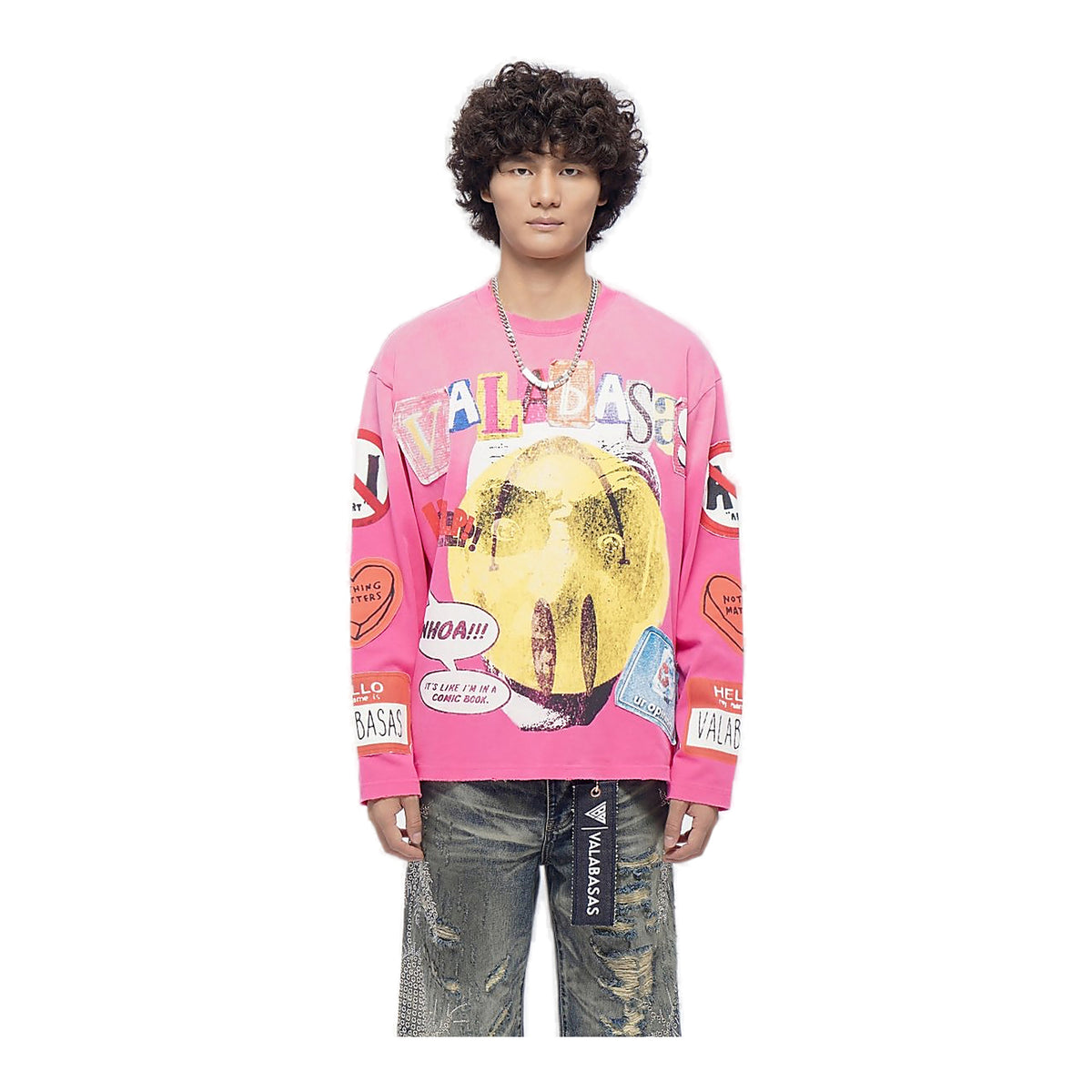 Valabasas Comic T-Shirt - Graphic Hot Pink