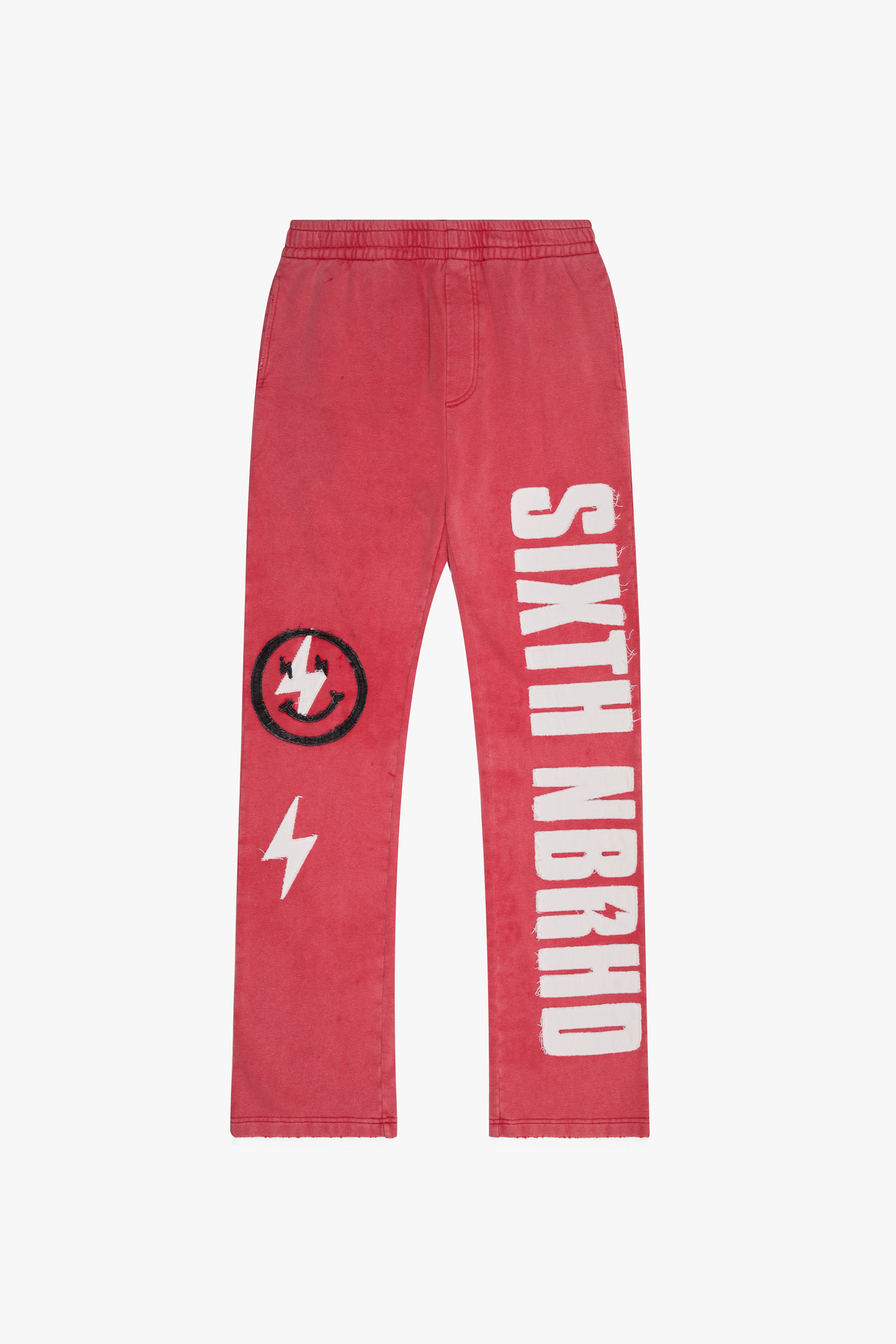 6Th Nbrhd Cutout Men's Sweatpants - Red