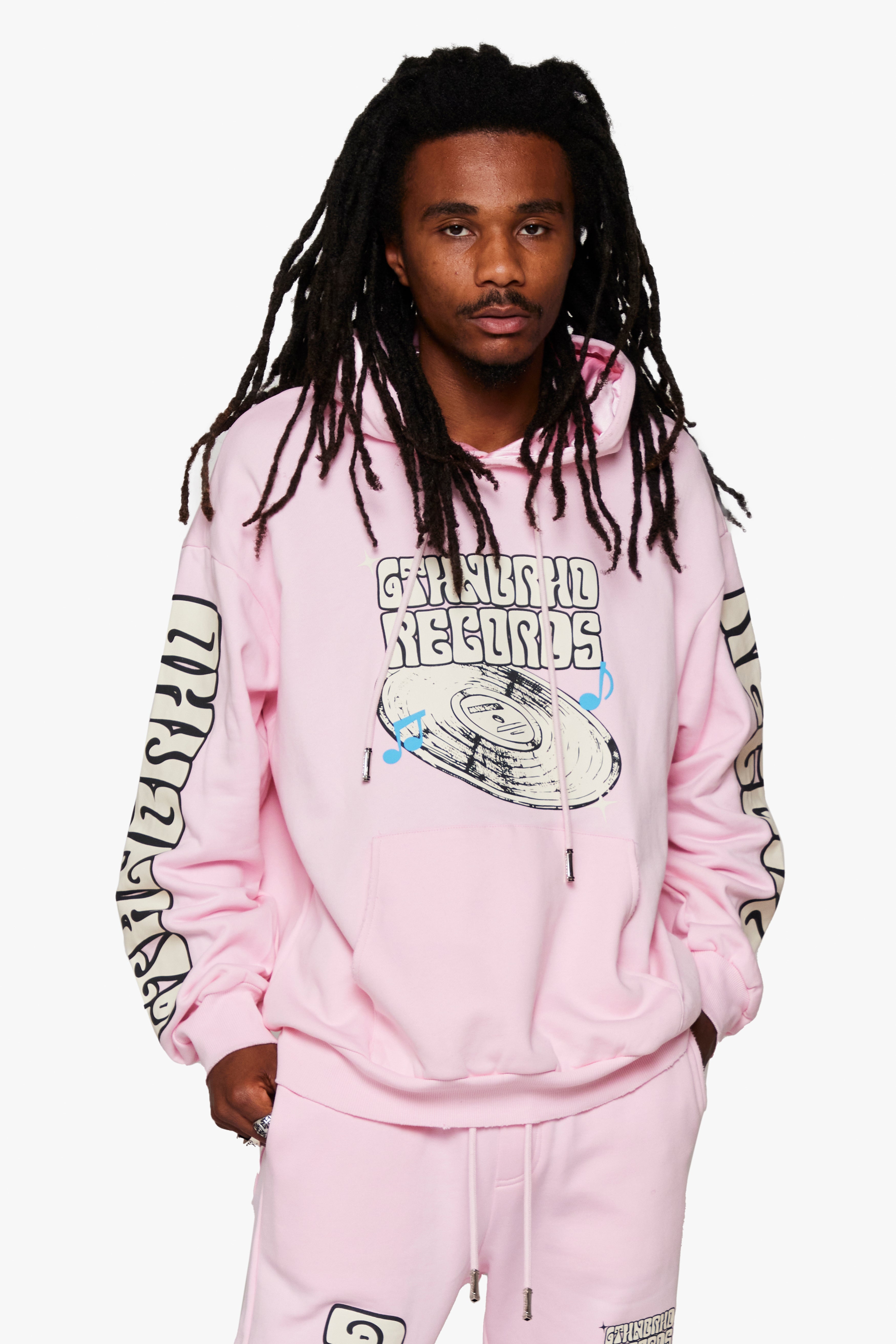 6Th Nbrhd Radio Men's Hoodie - Pink