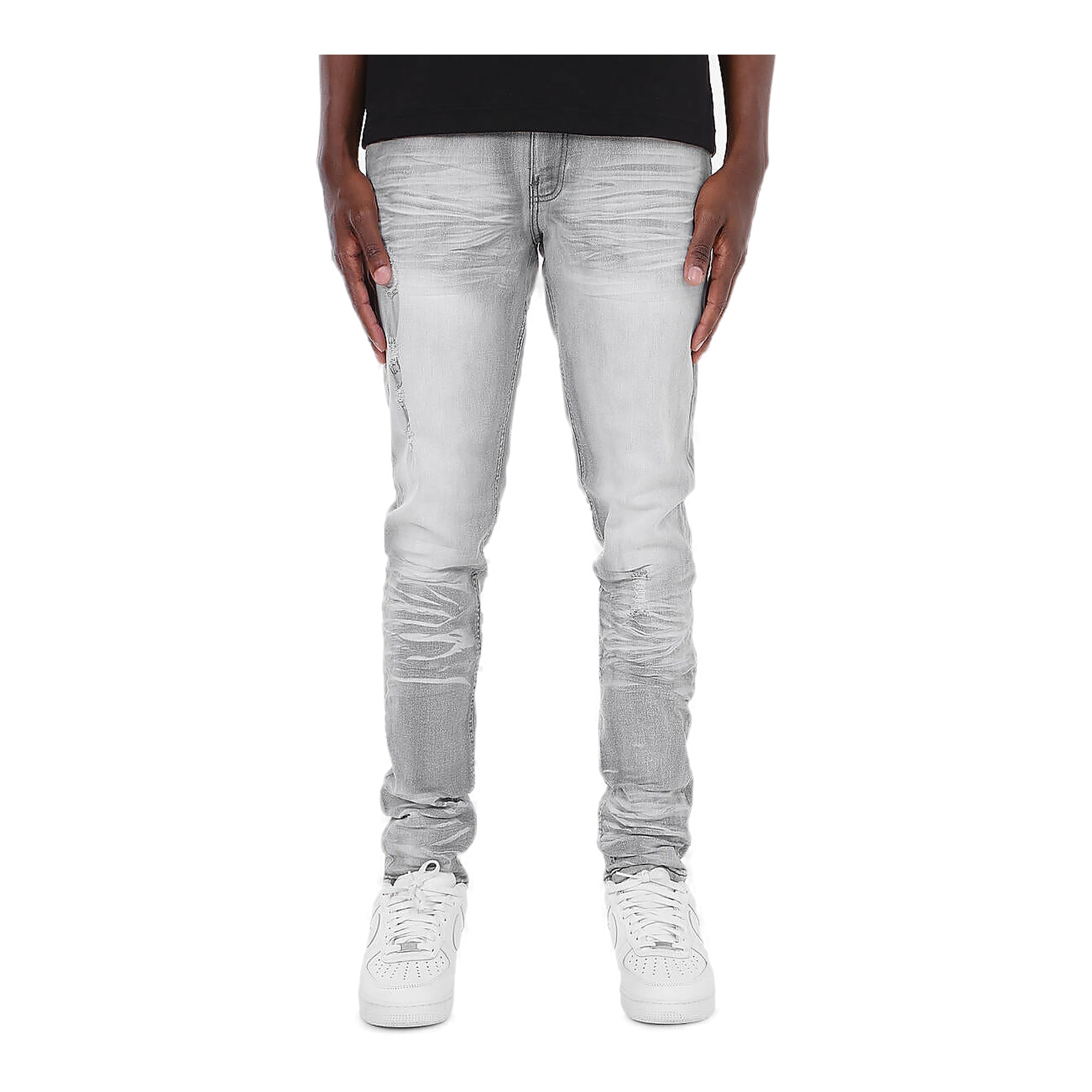 Copper Rivet Stacked Jeans - Distressed