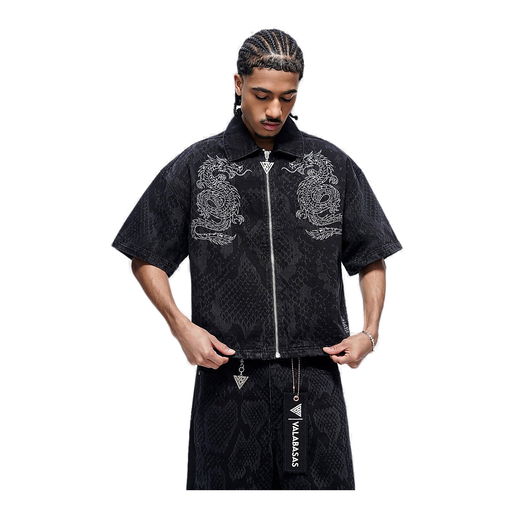 Valabasas Dragon Shirt - Oversized Zip-Up