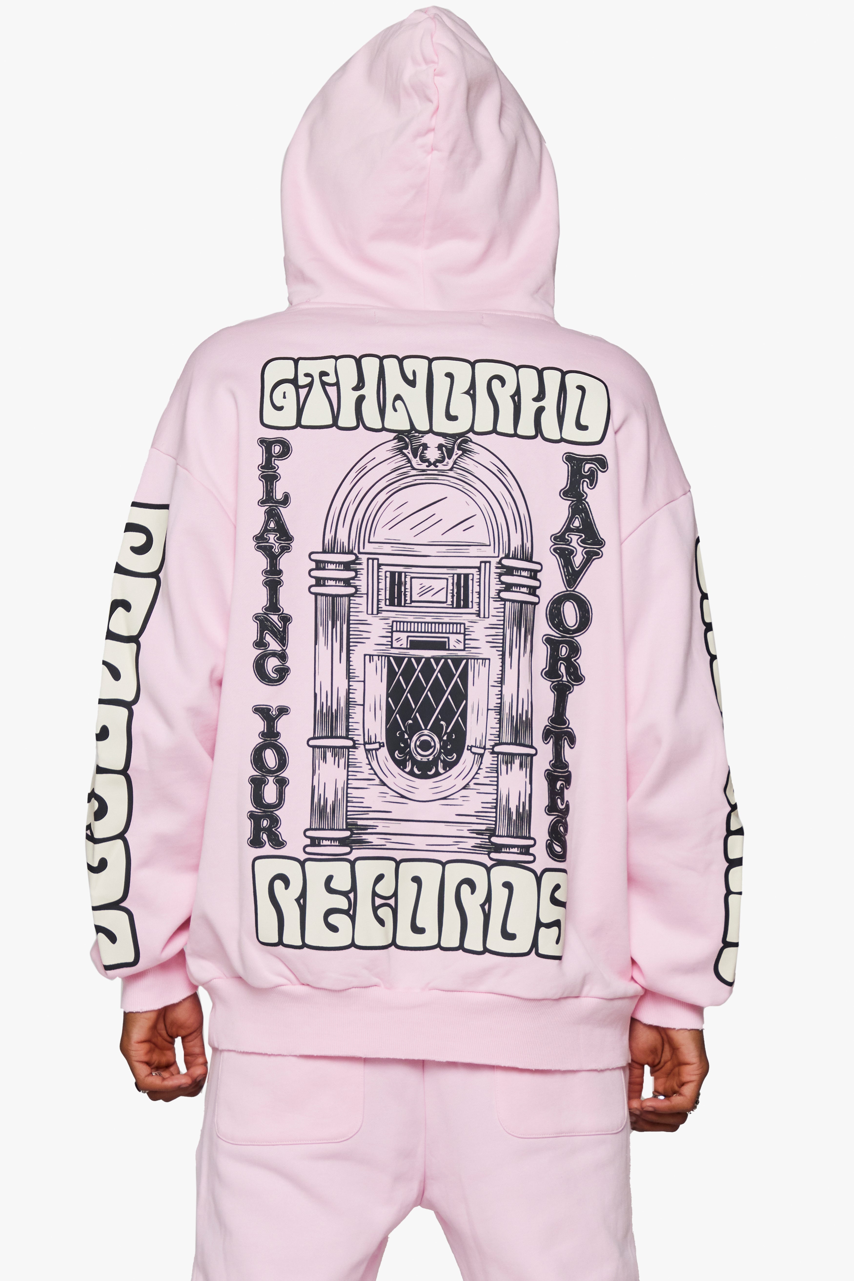 6Th Nbrhd Radio Men's Hoodie - Pink