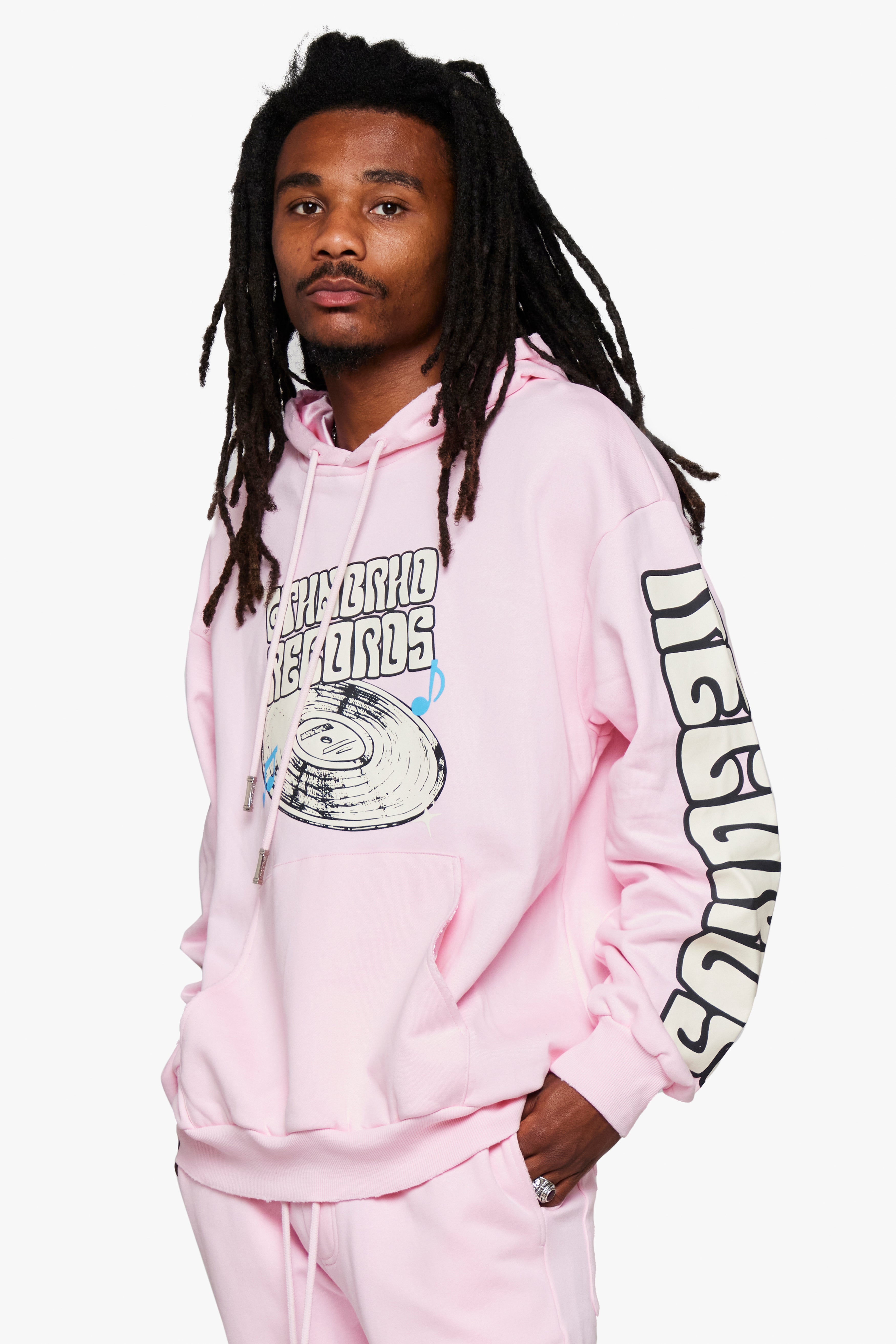 6Th Nbrhd Radio Men's Hoodie - Pink