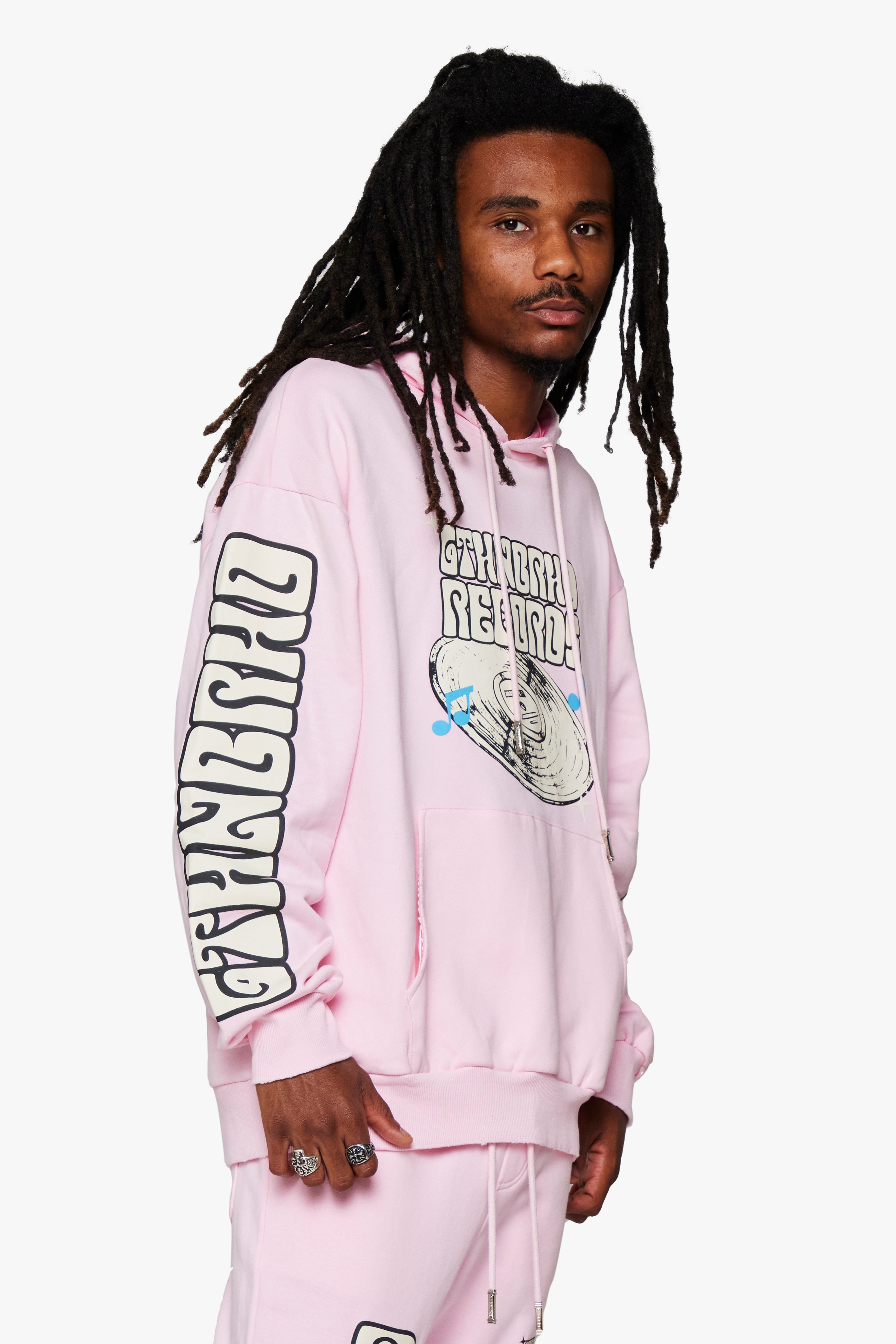 6Th Nbrhd Radio Men's Hoodie - Pink