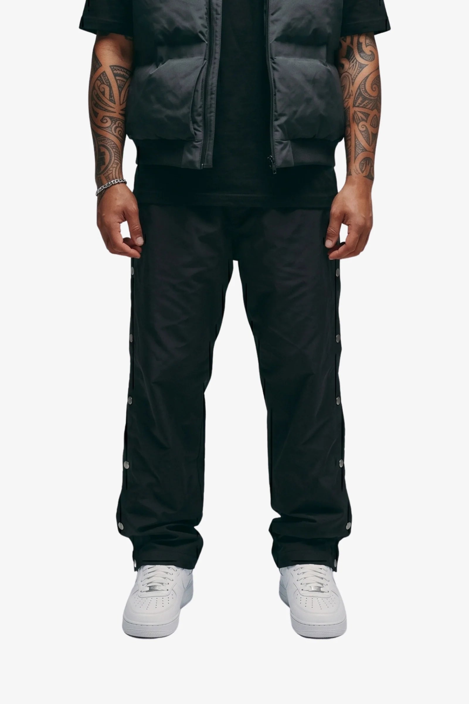 Silnt Chptrs Snap Track Pants - Straight-Leg Black