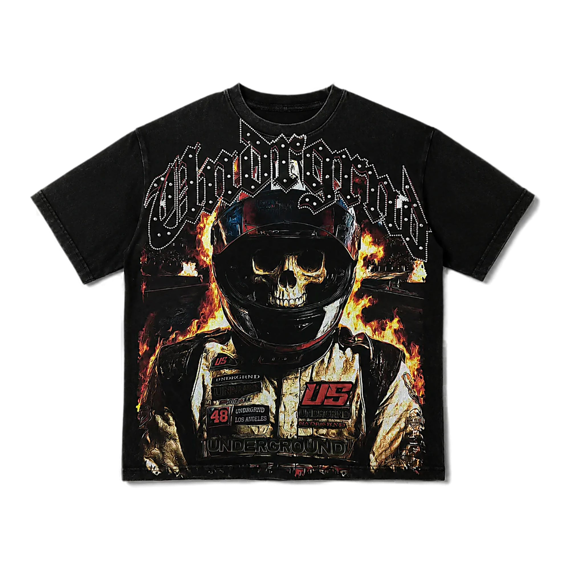 Under Ground Ghost Rider Tee - Oversized Black