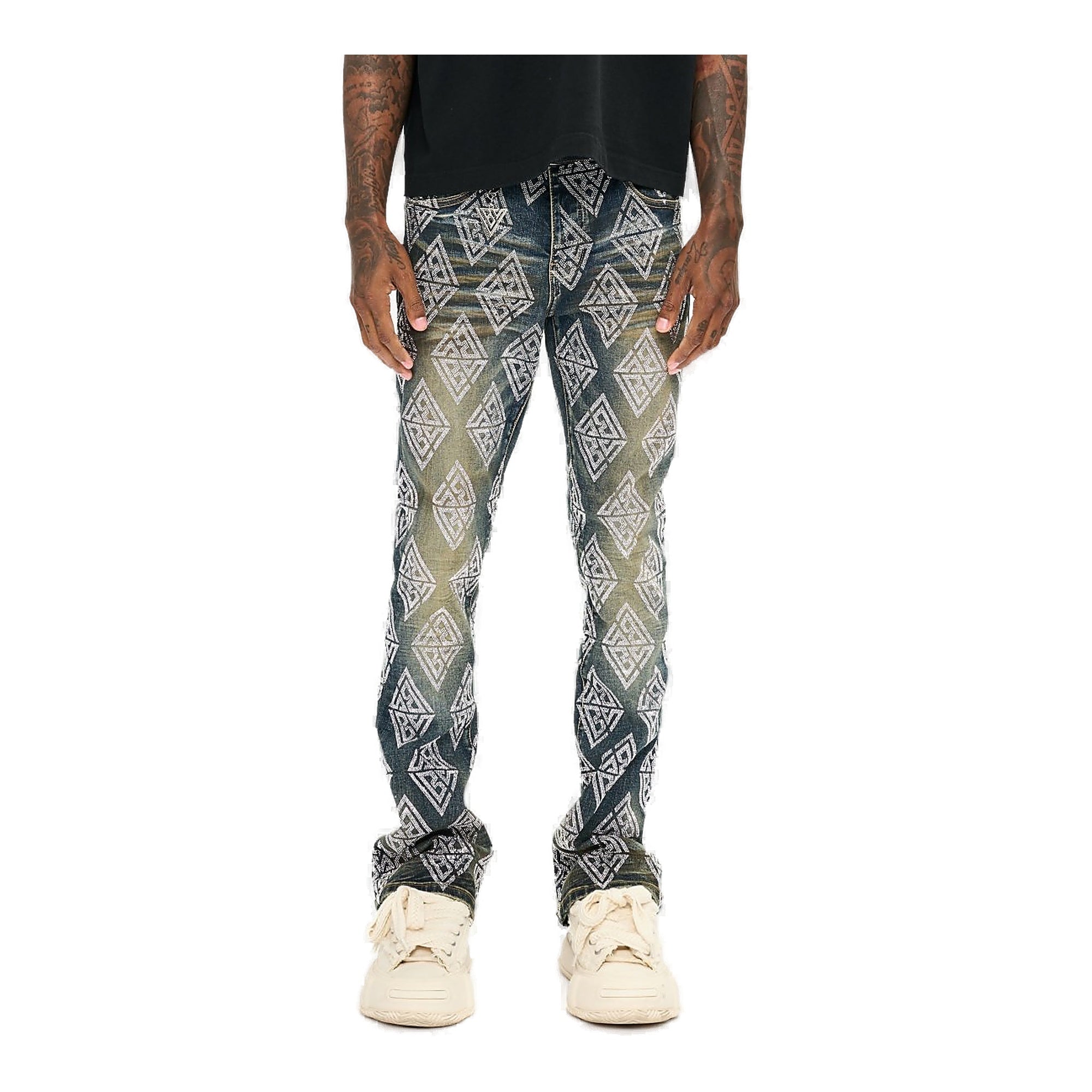 Valabasas Glim Stacked Flare Jeans Women - Patterned