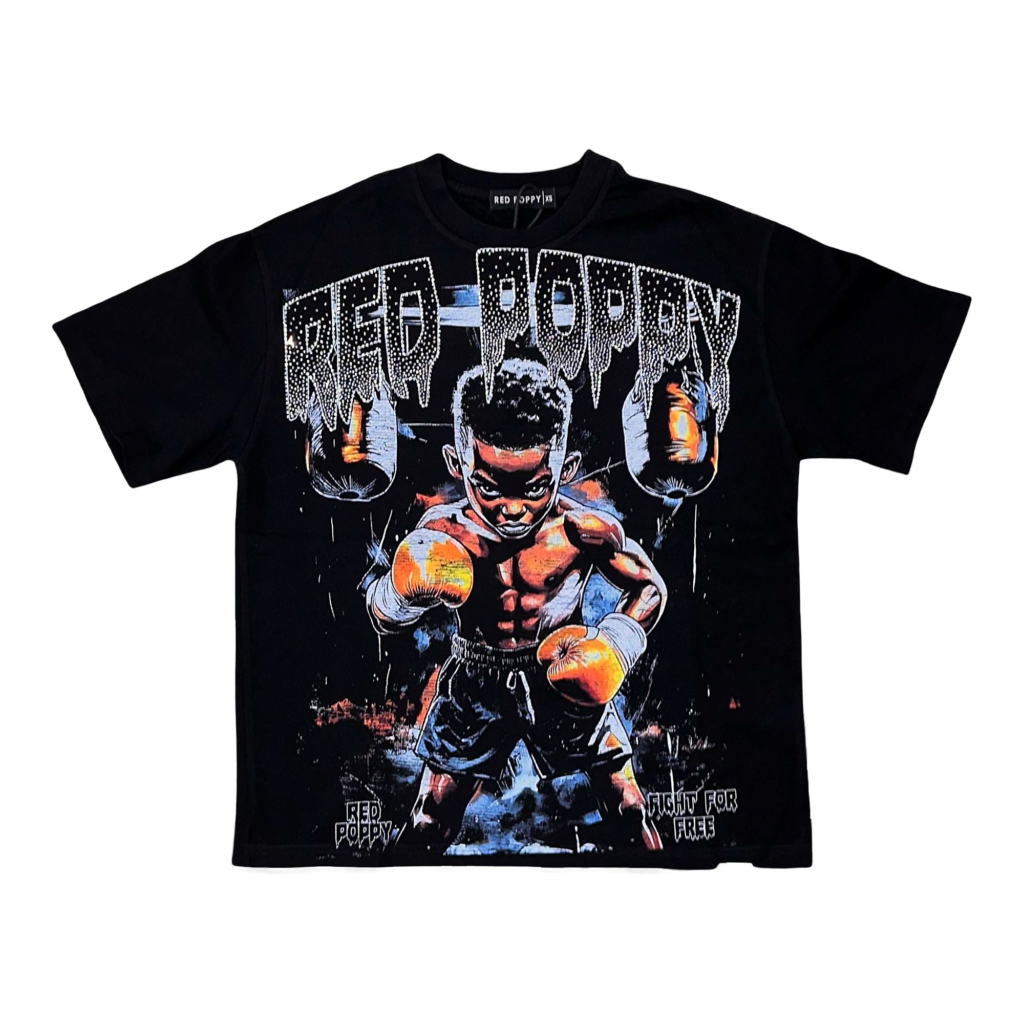 Red Poppy Men's T-Shirt - Black