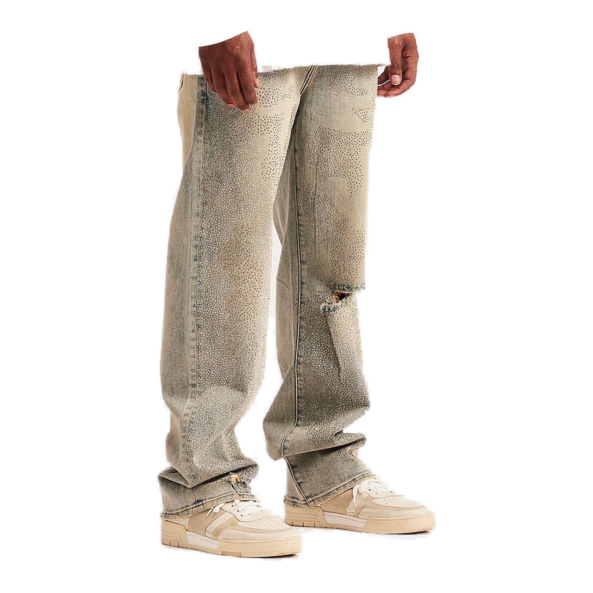 Embellish Whisker Jeans - Distressed