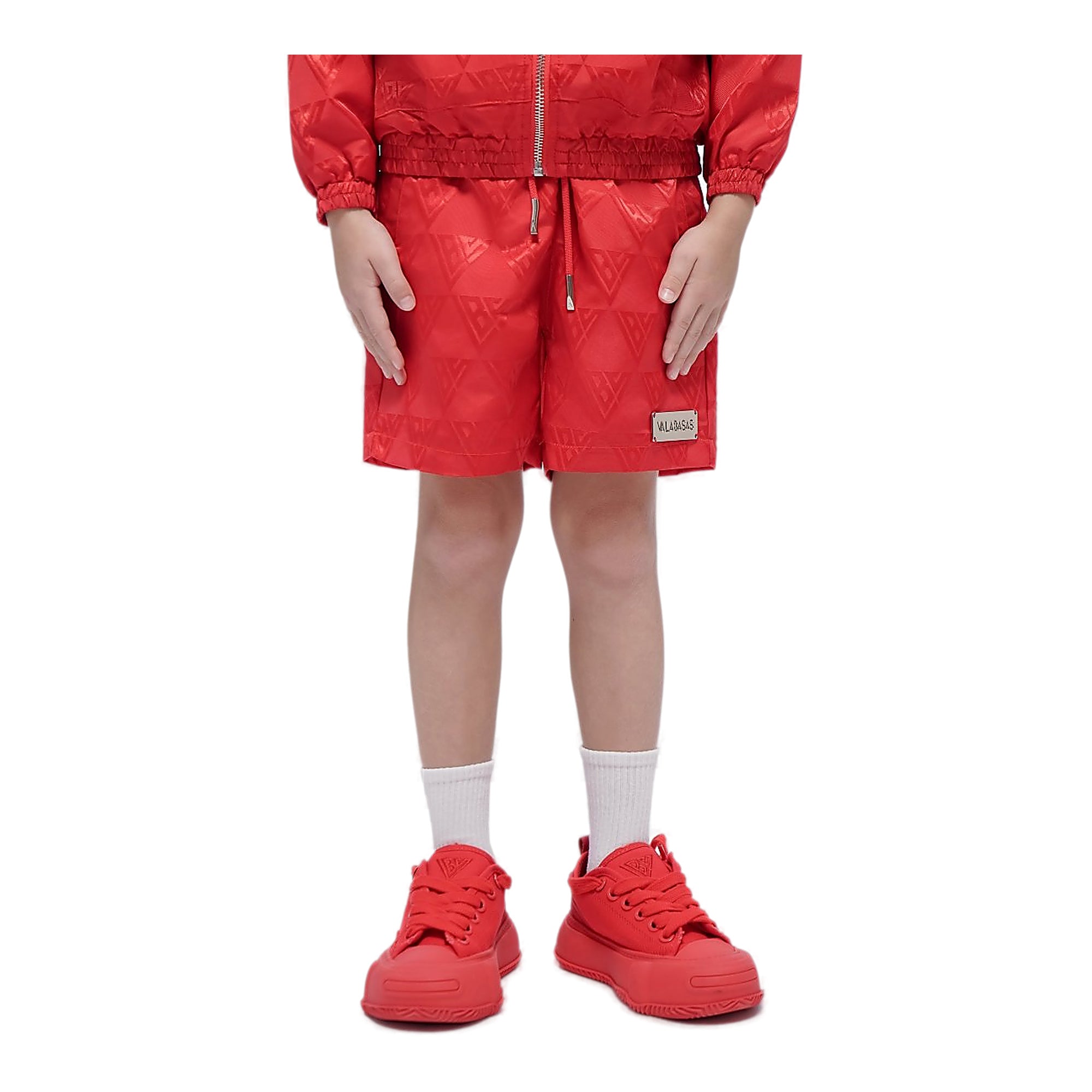 Valabasas Logo Youth Shorts - All-Over Print Red