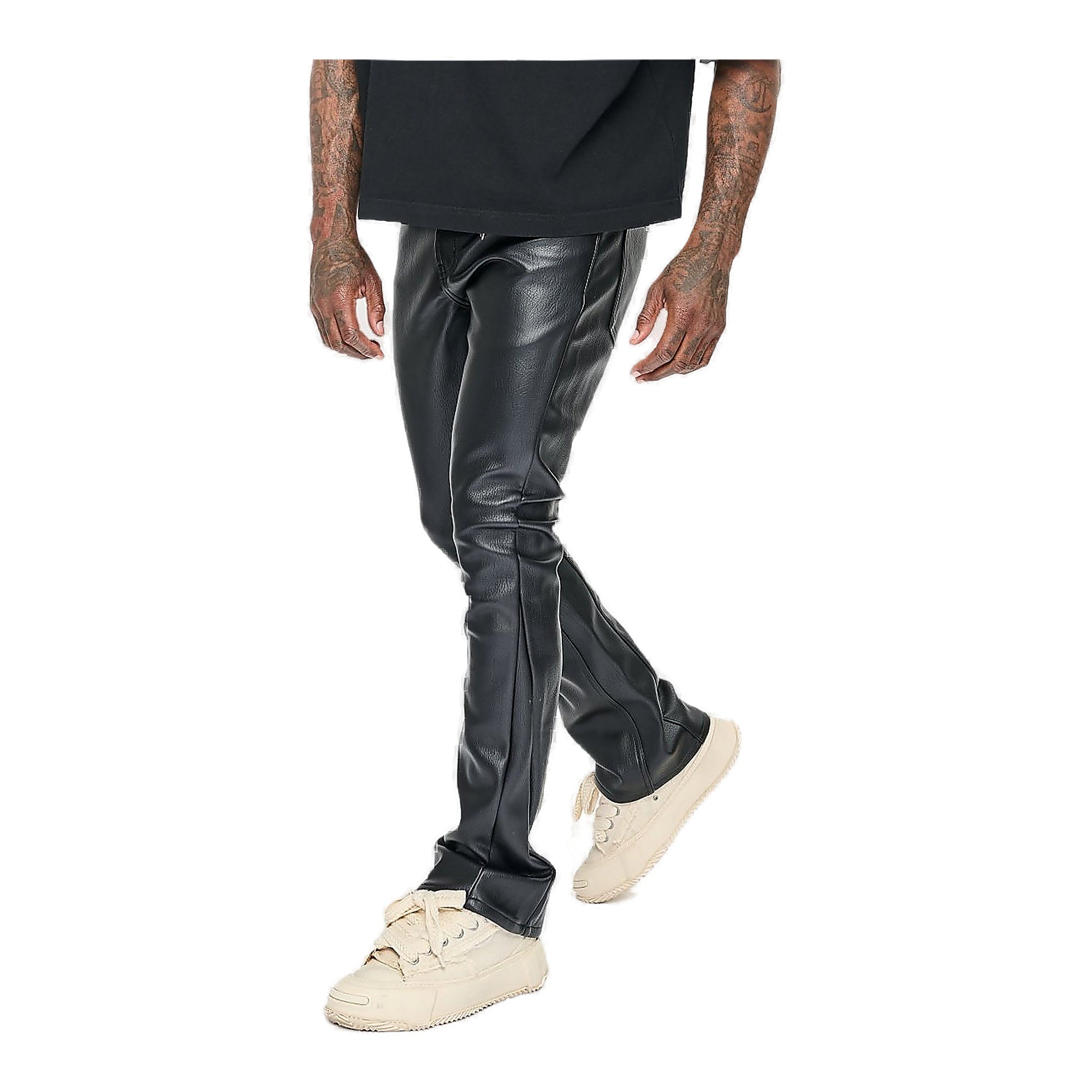 Valabasas Ducati Jeans - Slim-to-Flare Black Leather