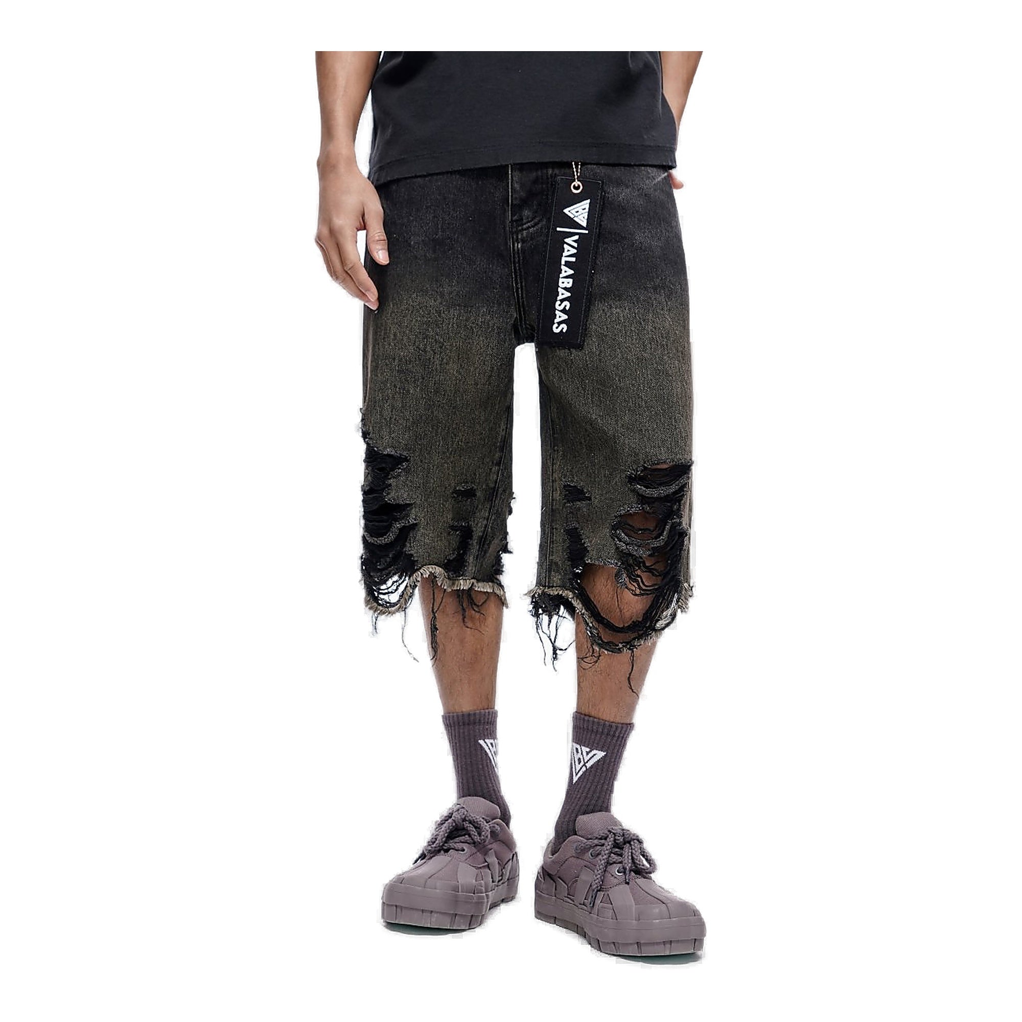Valabasas Iceland Wash Jorts - Distressed