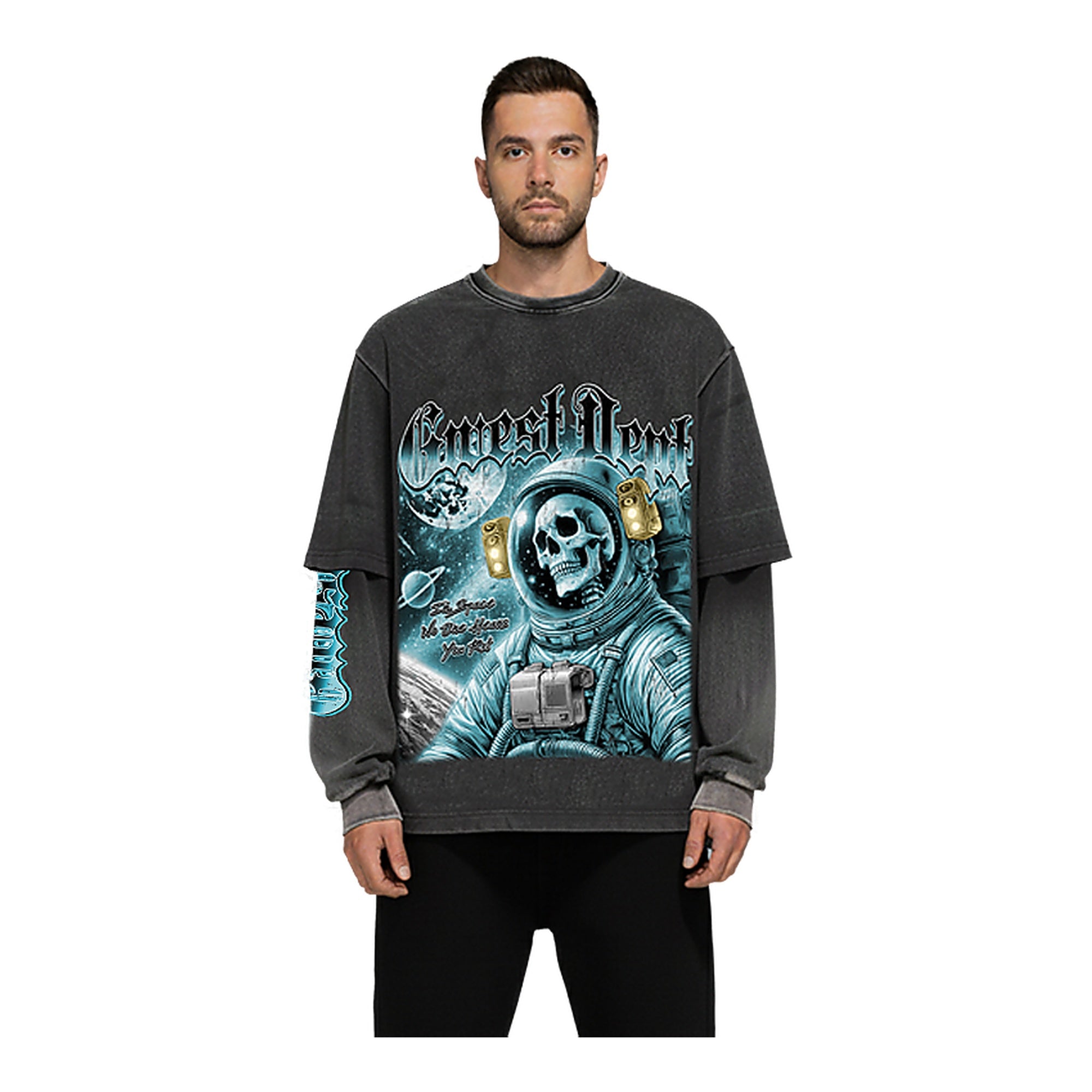 G-West Rhinestone Two Tone Sleeve Tee for Women