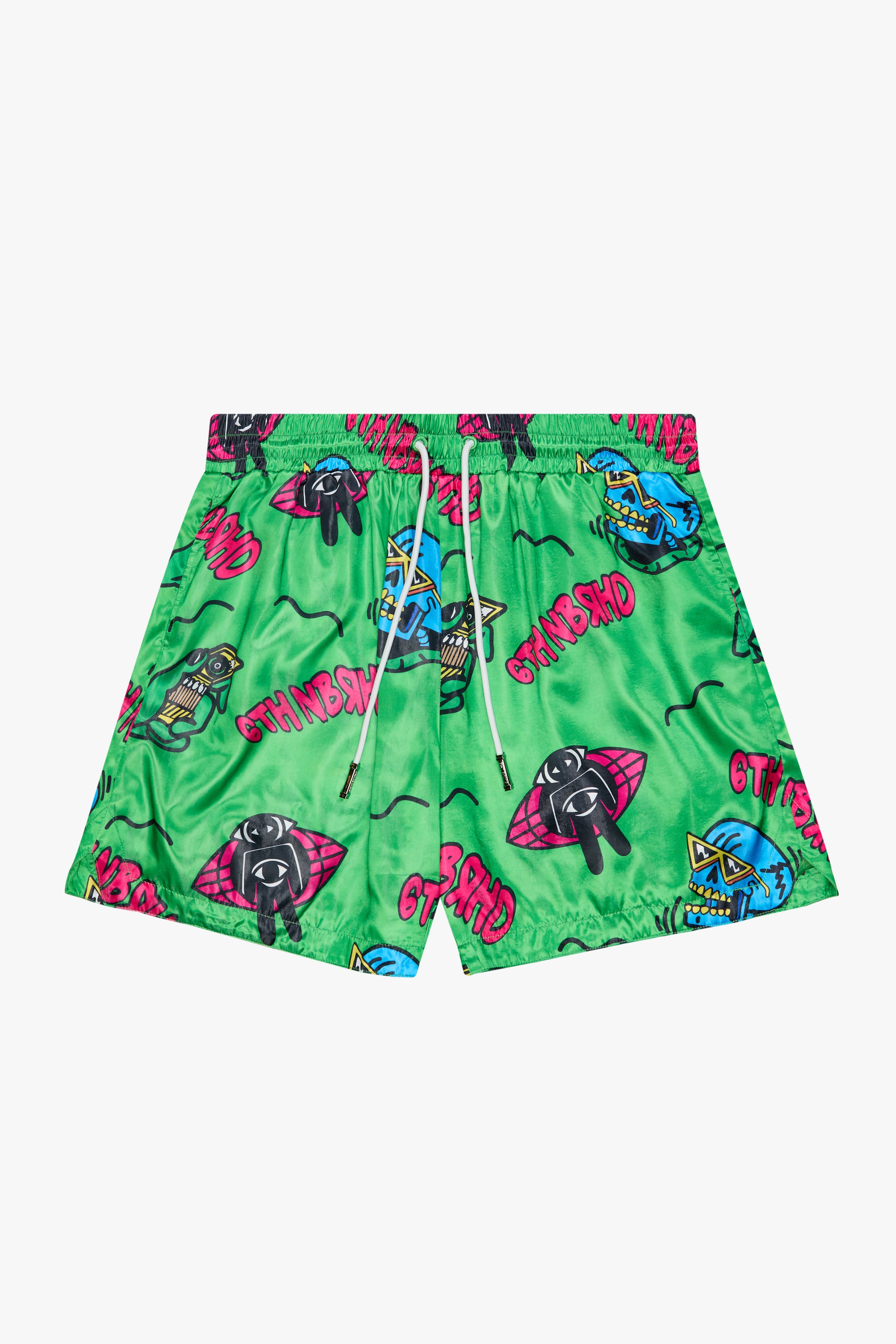 6Th Nbrhd Paint Men's Shorts - Green