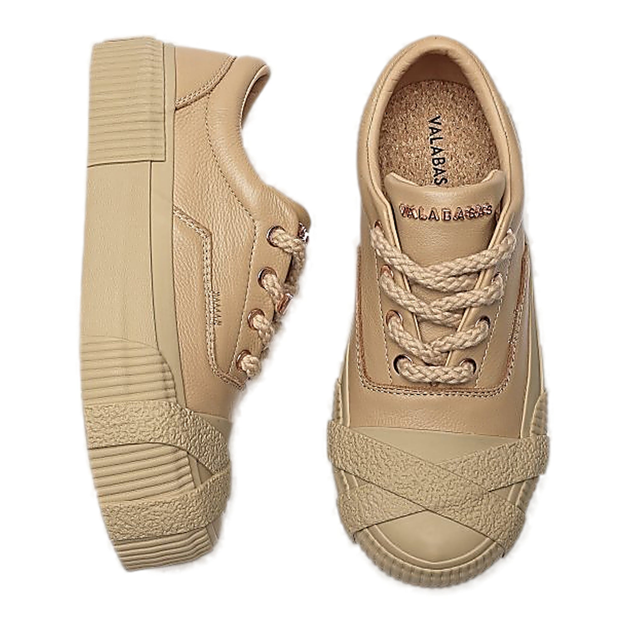 Valabasas Twisted Metal Sneakers - Platform Sole Veg Tan