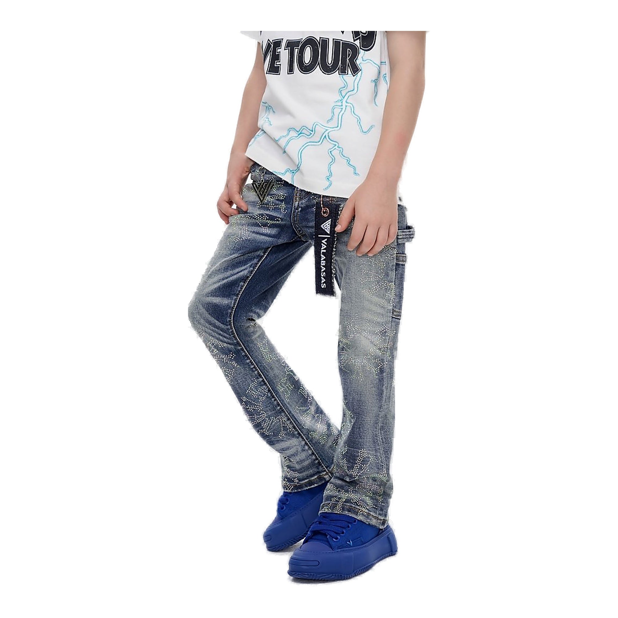 Valabasas Stacked Denim Kids Jeans - Distressed Wash