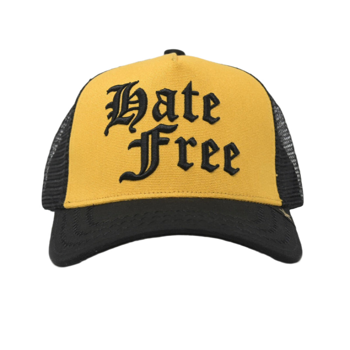 Gold Star Hate Free Trucker Hat - Yellow