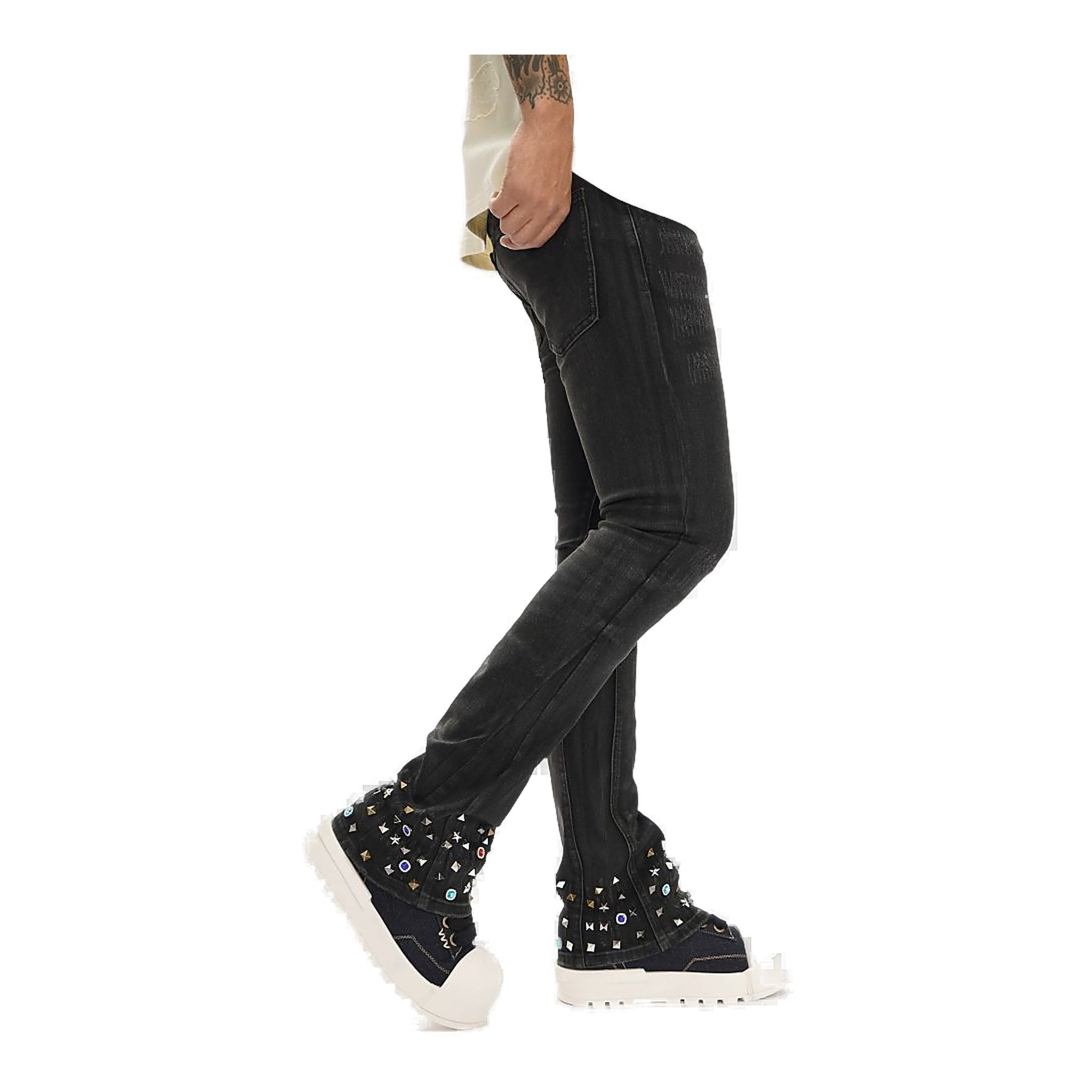 Valabasas Ion Leather Denim Men's Jeans - Black