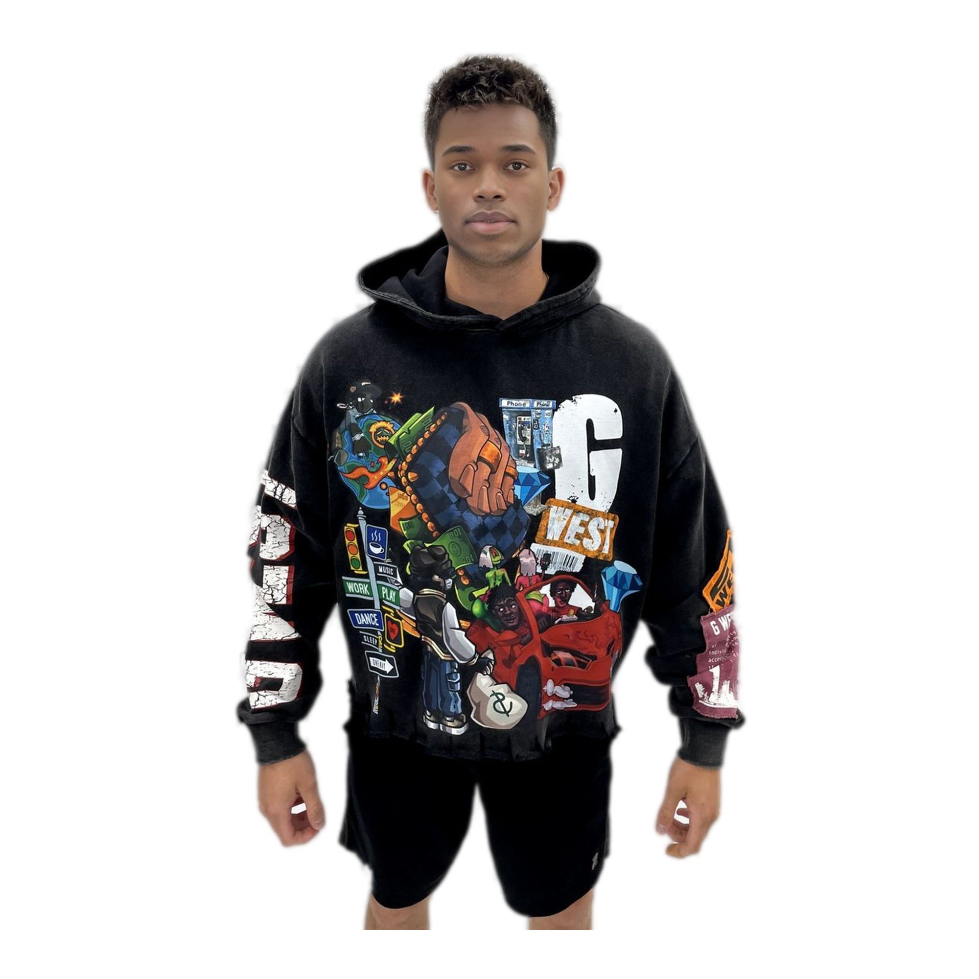 G-West Complicated Graphic Hoodie - Graphic Print