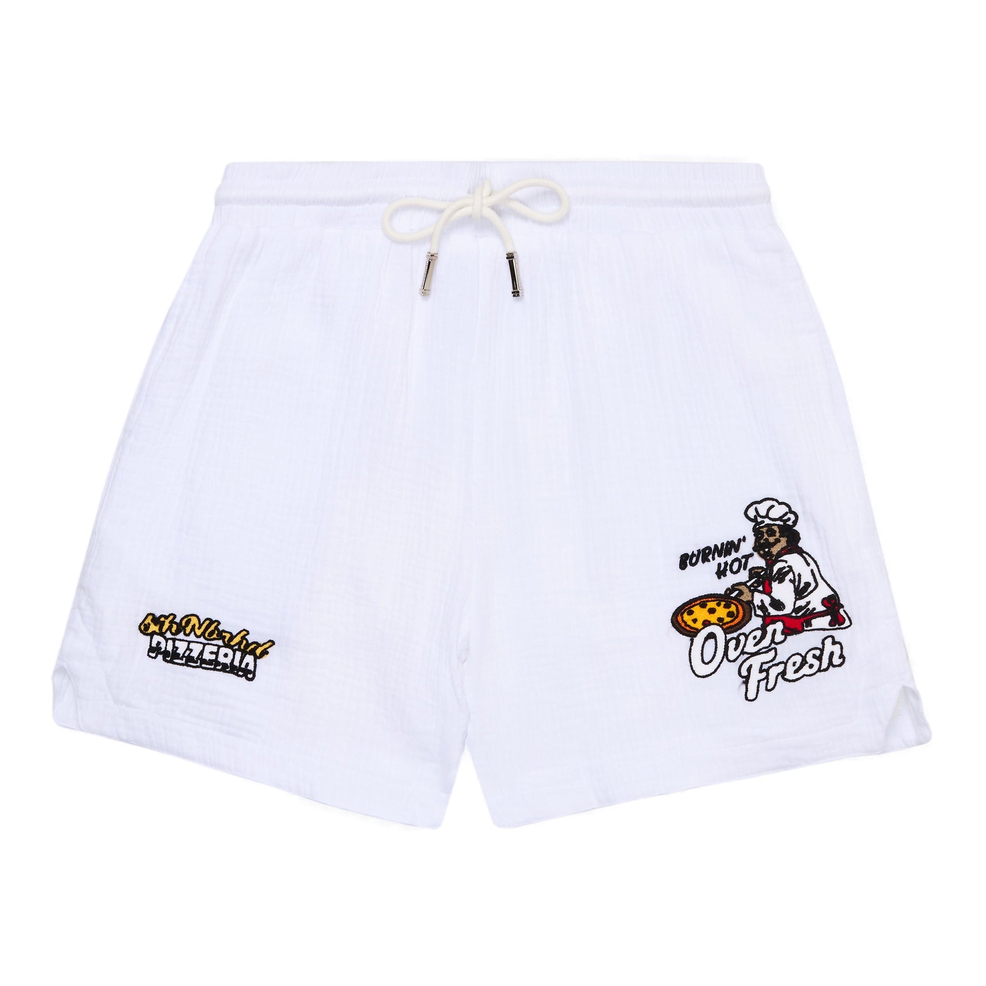 6Th Nbrhd Pizza Men's Shorts - White